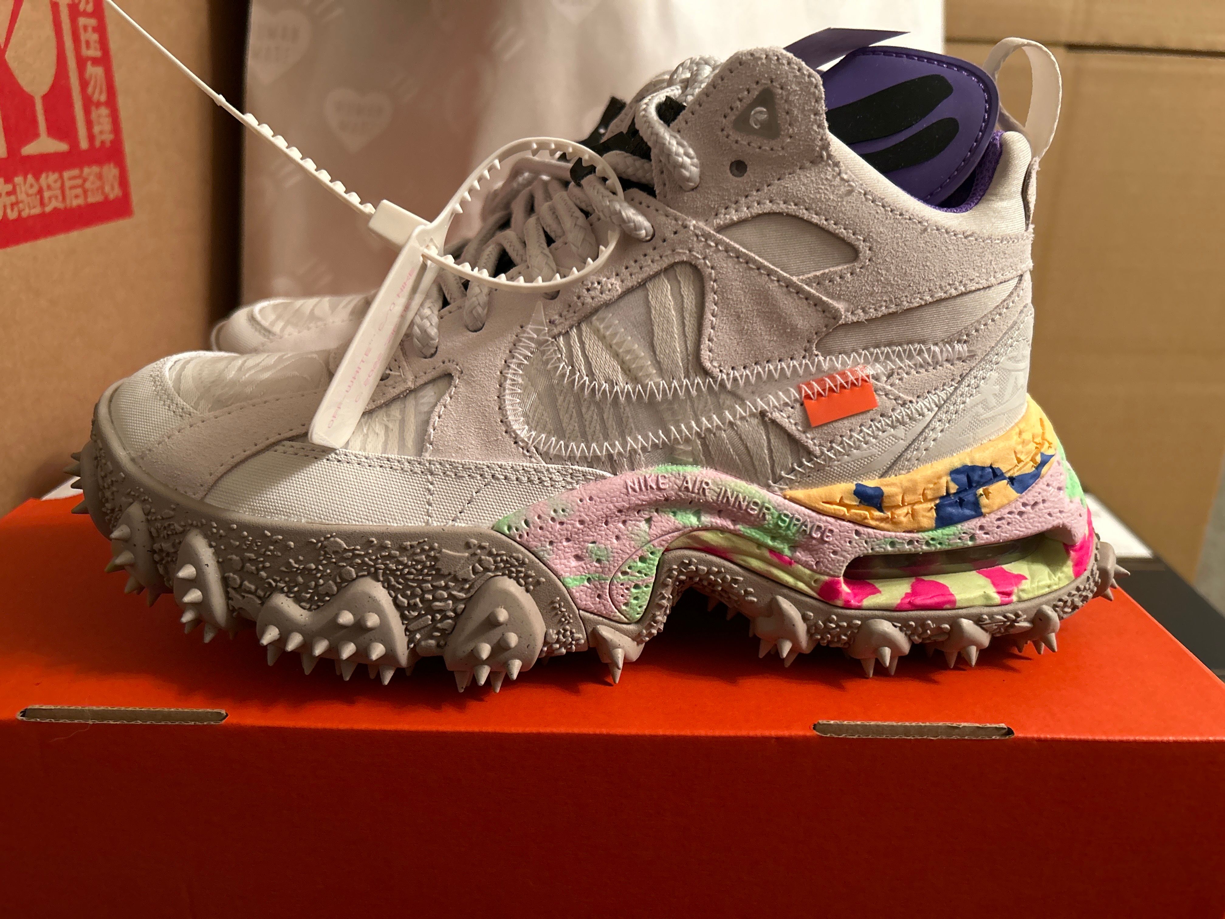 Off-White × Nike Air Terra Forma "Summit White and PSYCHIC PURPLE"
