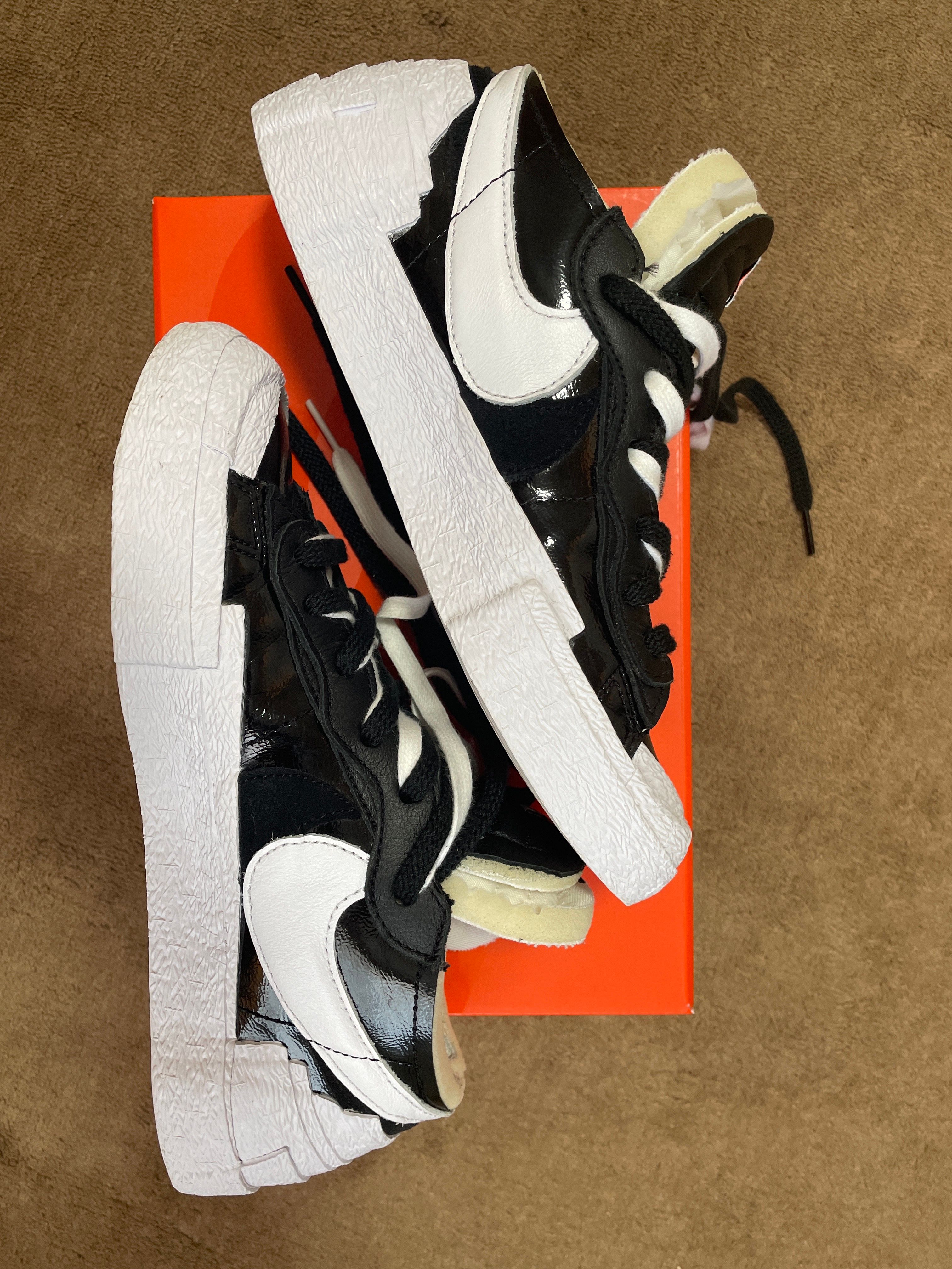 sacai × Nike Blazer Low "Black Patent Leather"