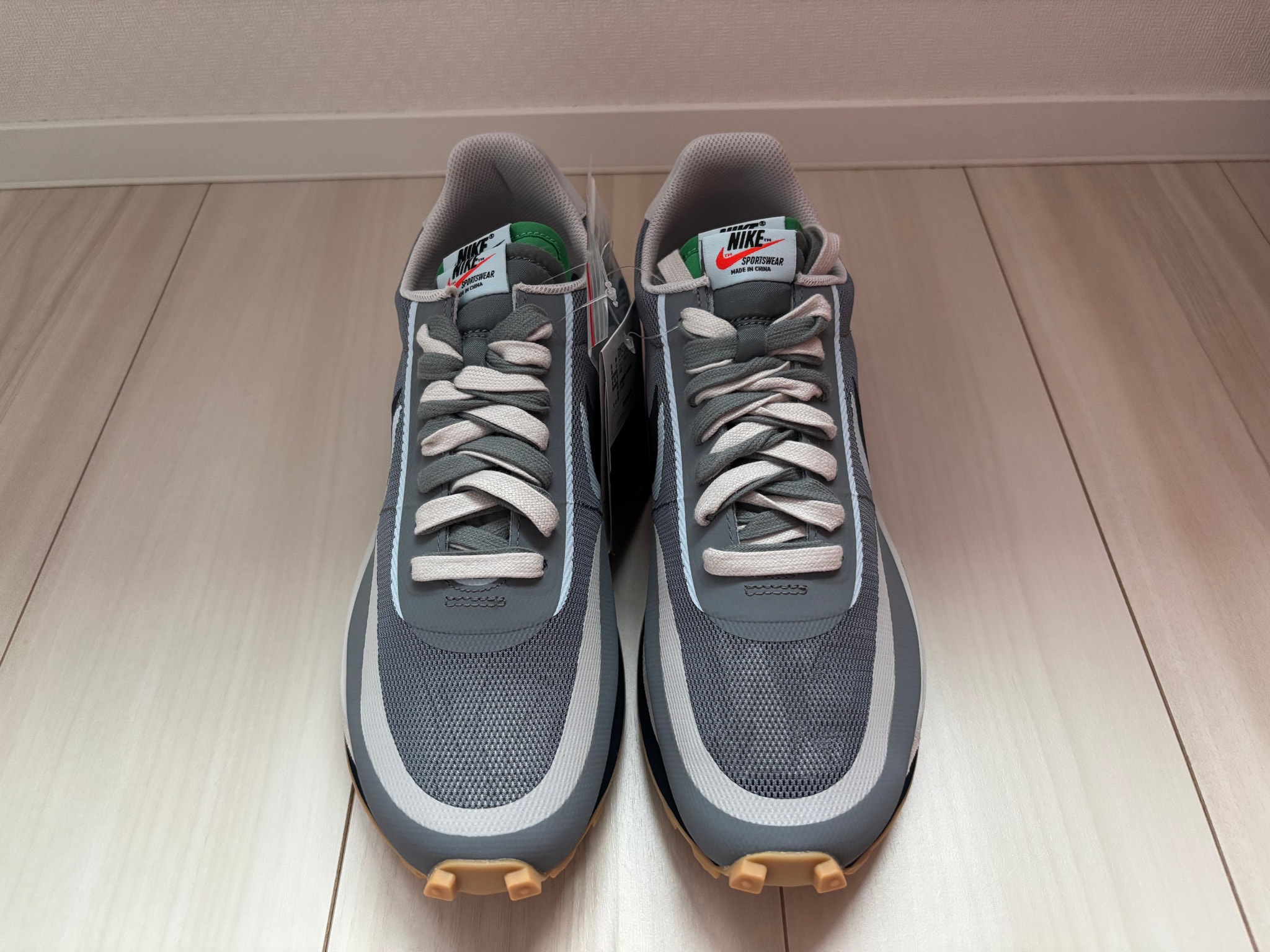 CLOT × Sacai × Nike LD Waffle "Grey Obsidian/Cool Grey"