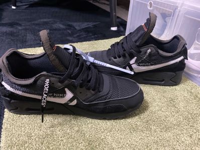 Off-White × Nike Air Max 90 "Black/Black-Cone-White"