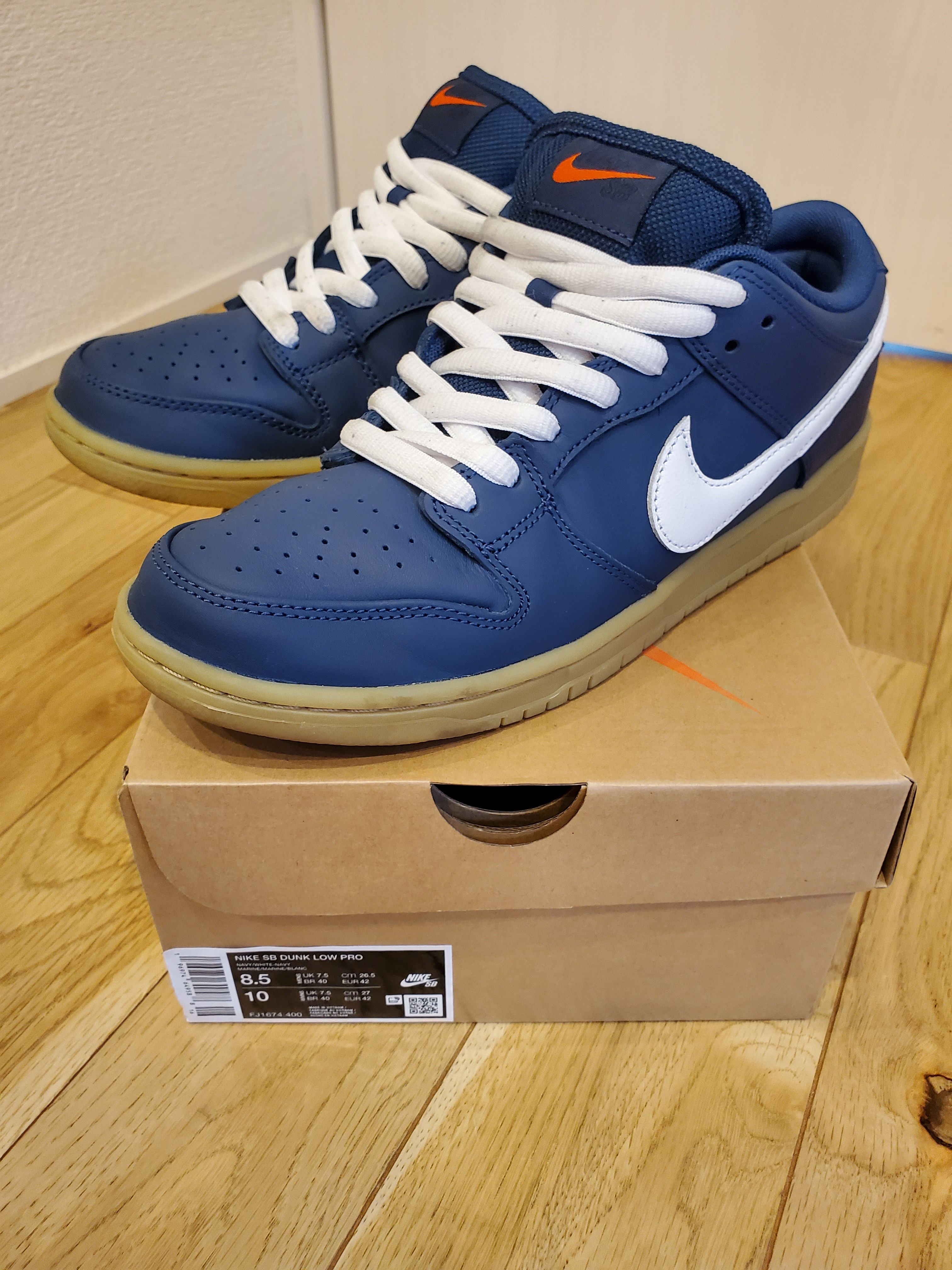 Nike SB Dunk Low Pro ISO Orange Label "Navy Gum"