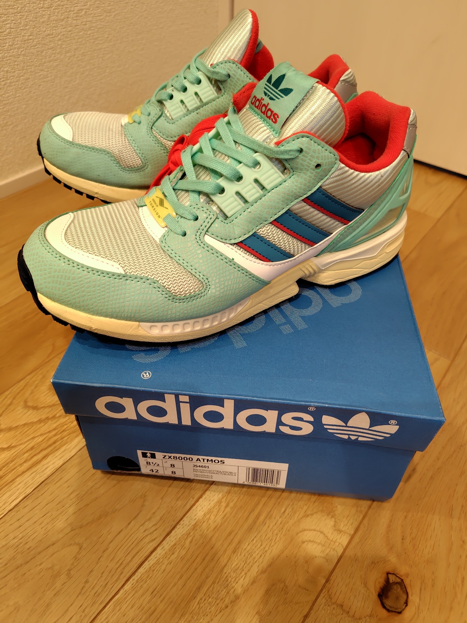 atmos × adidas ZX 8000 "Bahia Mint/Active Teal/Frozen Blue"