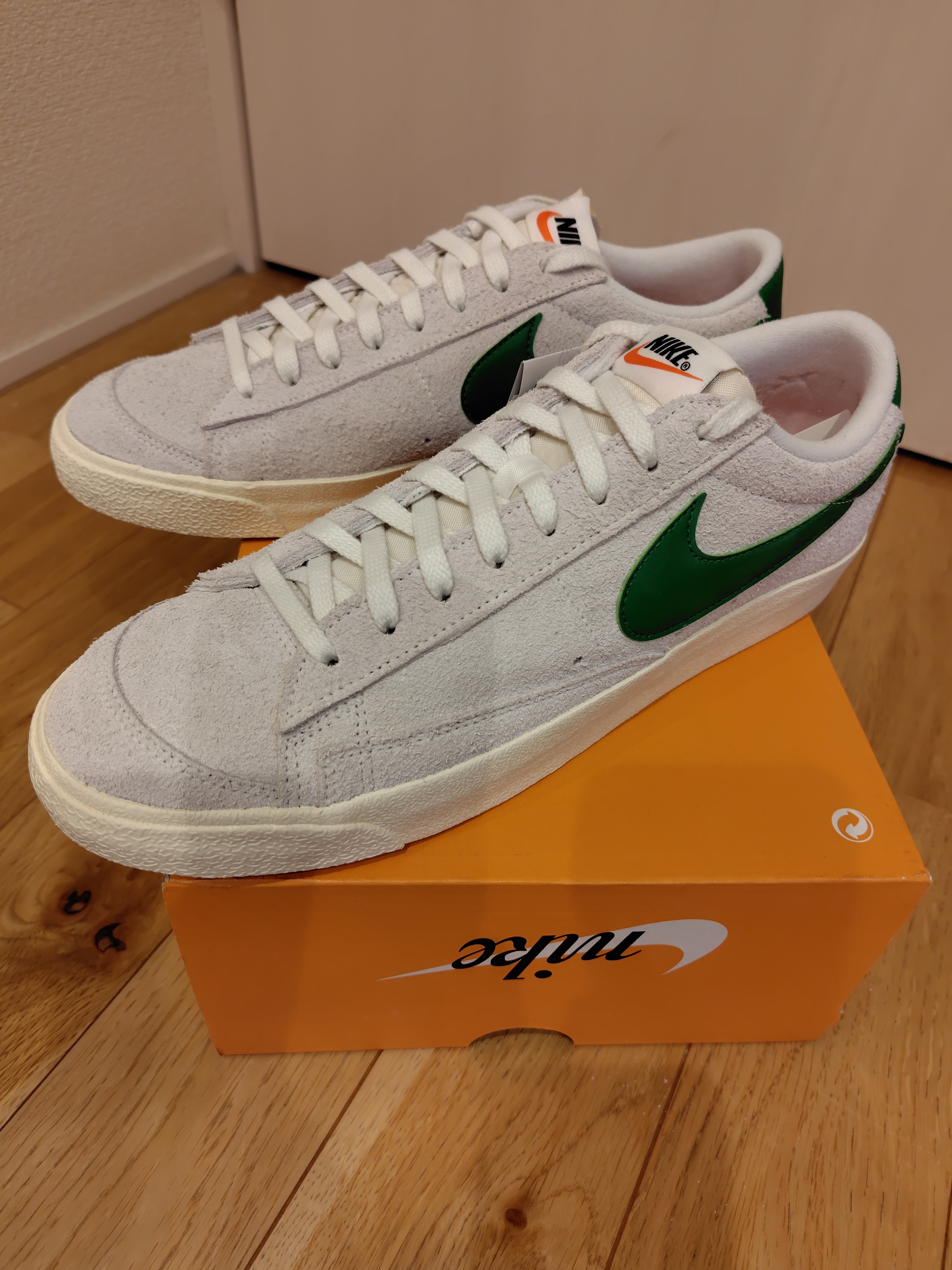 Nike Blazer Low '77 PRM "Summit White/Coconut Milk/Safety Orange/Kelly Green"