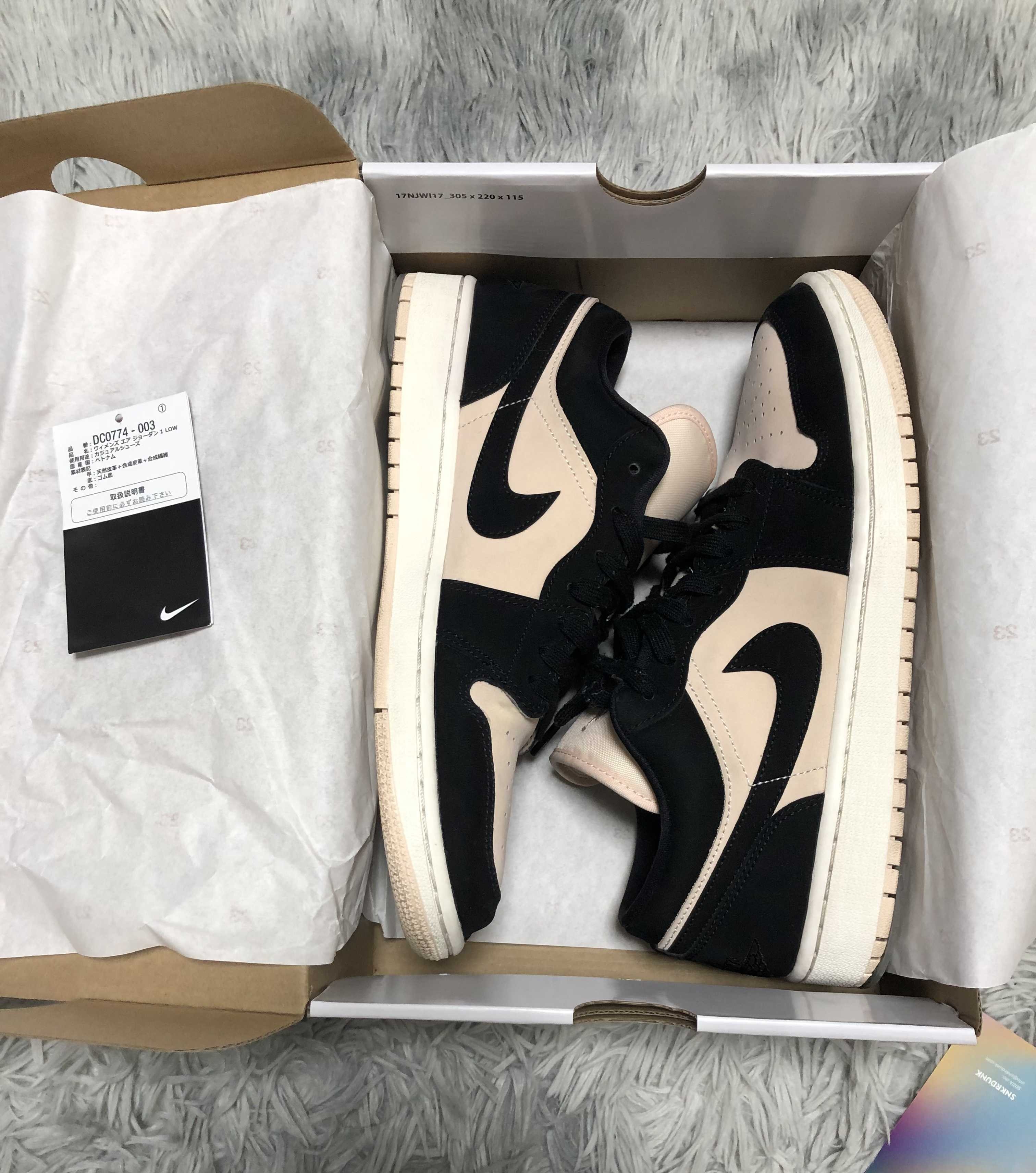 Nike Women's Air Jordan 1 Low "Black/Guava" (White Midsole)