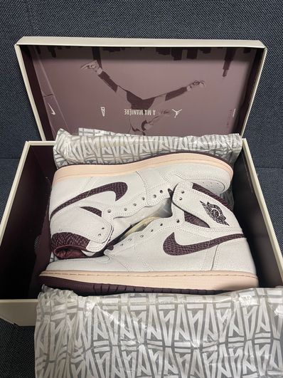 A Ma Maniere × Nike Air Jordan 1 Retro High OG "Sail and Burgundy"