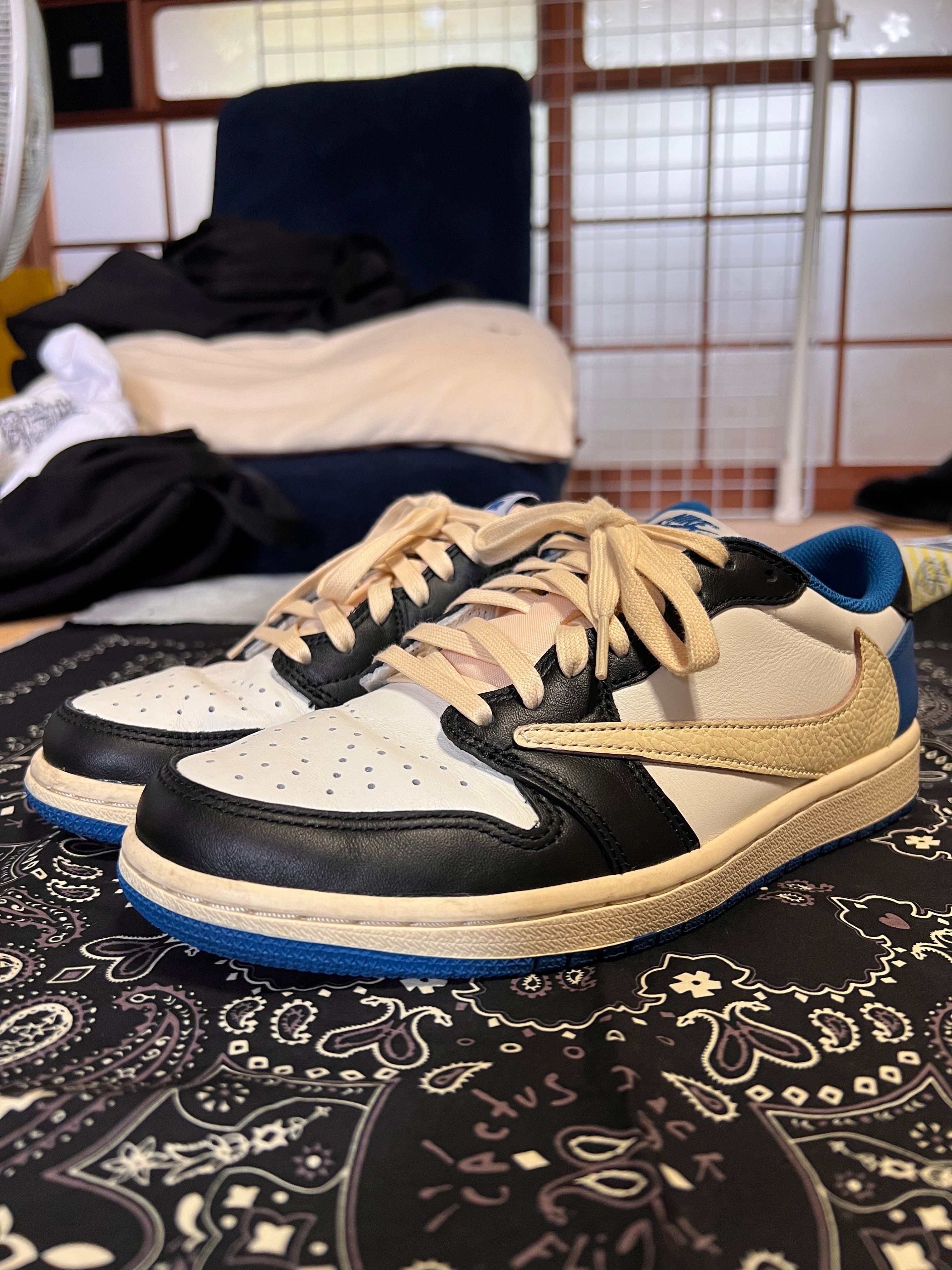 Travis Scott × fragment design × Nike Air Jordan 1 Low OG SP "Military Blue"