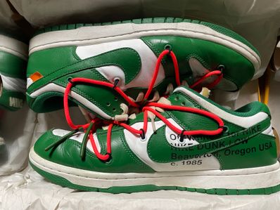 Off-White × Nike Dunk Low "White/Pine Green"