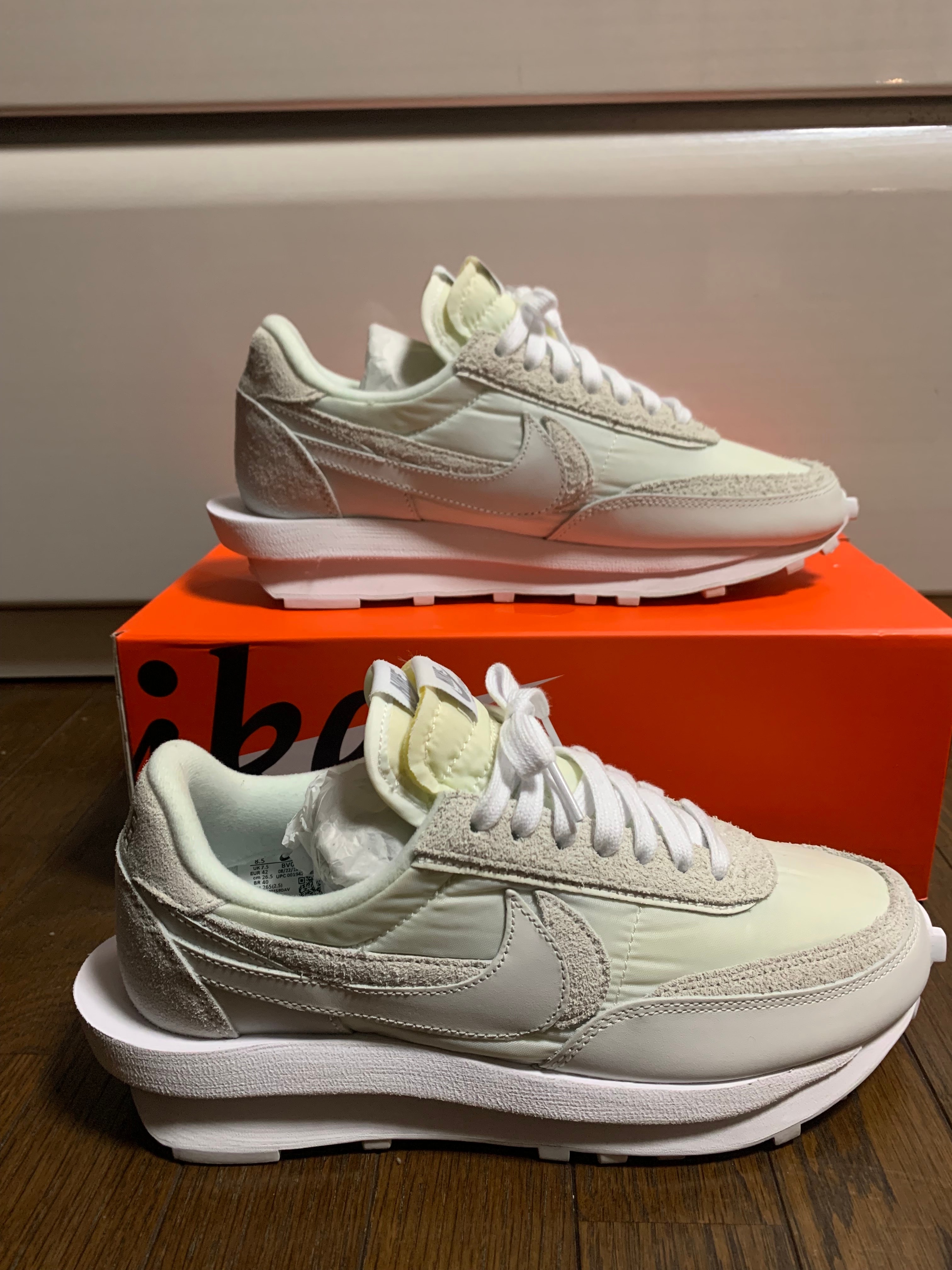sacai × Nike LDV Waffle "Triple White"