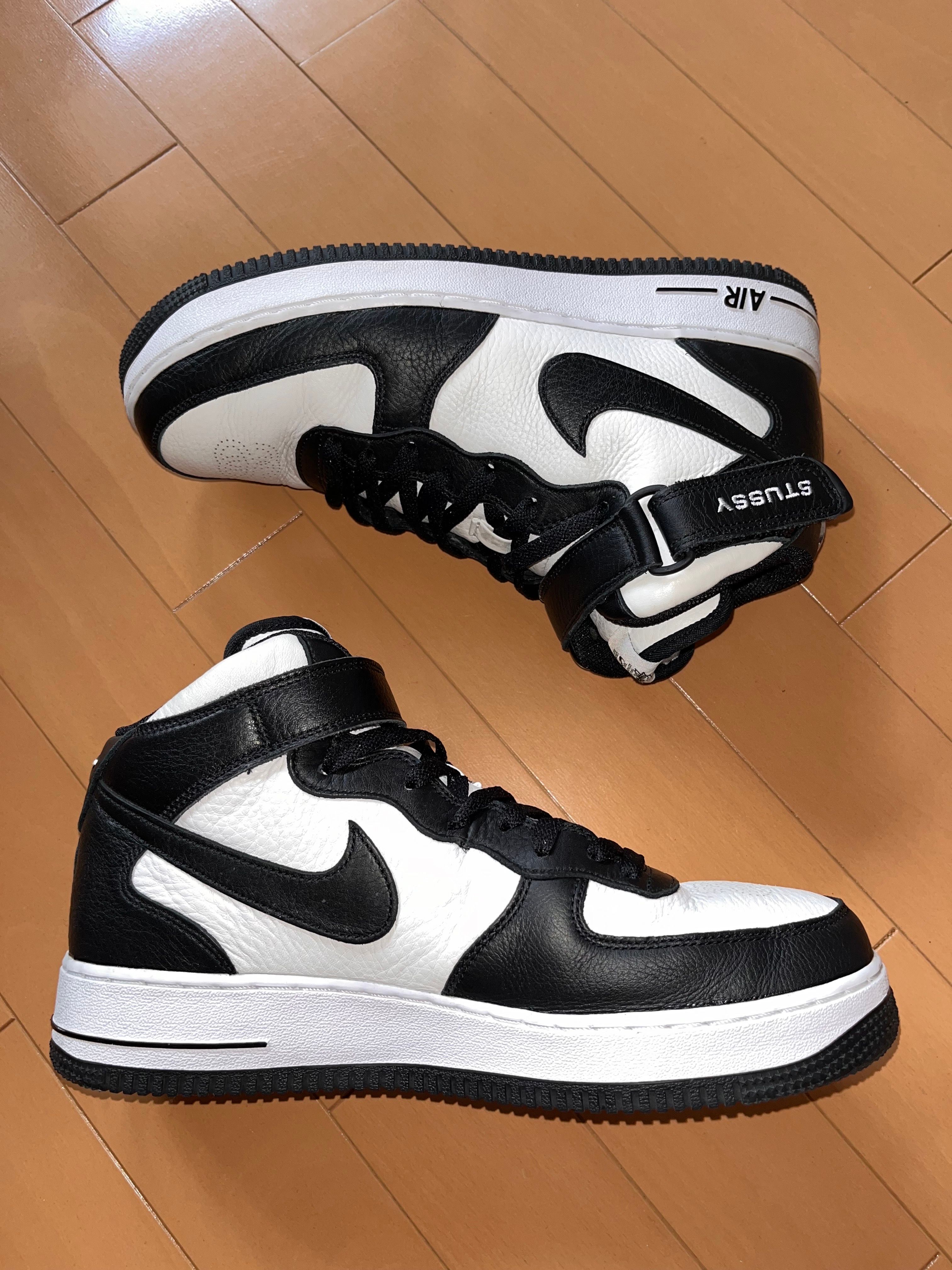 Stussy × Nike Air Force 1 Mid "Black and Light Bone"