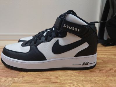 Stussy × Nike Air Force 1 Mid "Black and Light Bone"