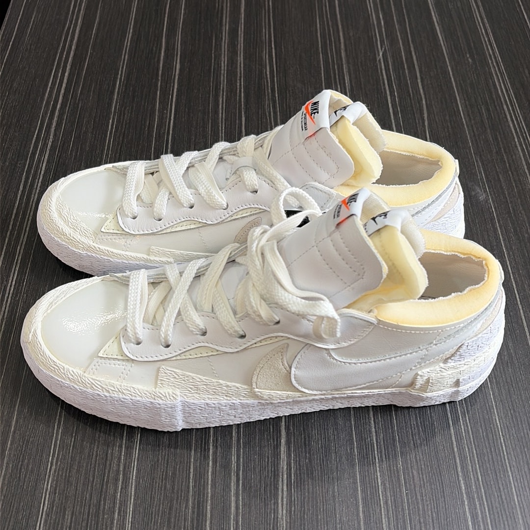 sacai × Nike Blazer Low "White Patent Leather"