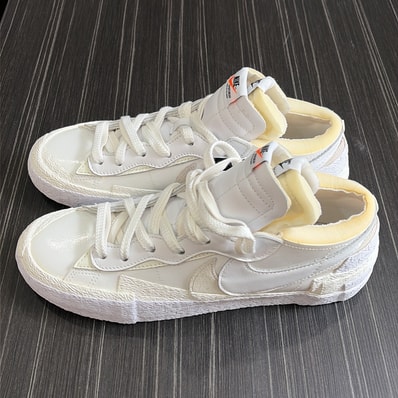 sacai × Nike Blazer Low "White Patent Leather"