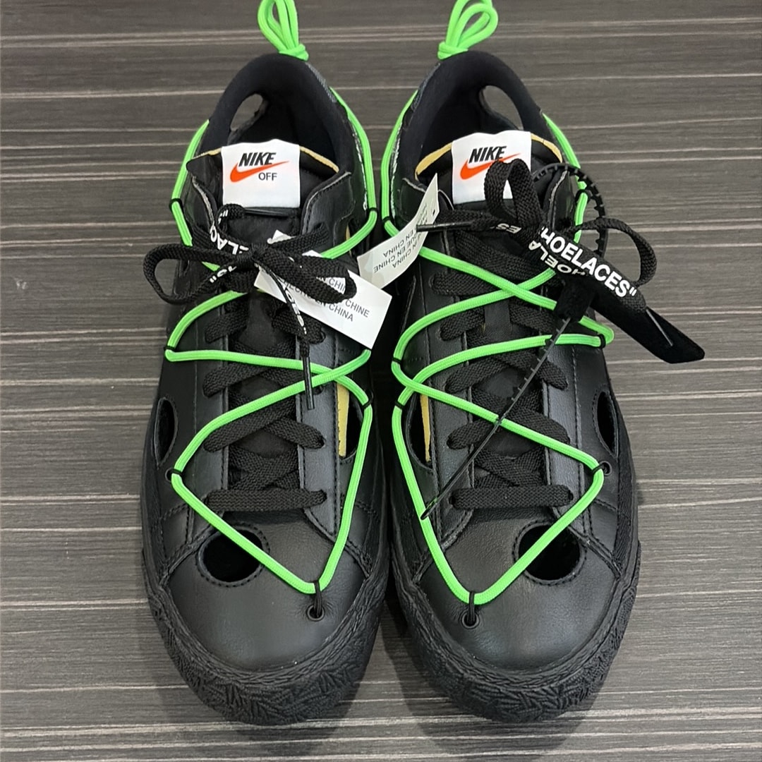Off-White × Nike Blazer Low "Black and Electro Green"