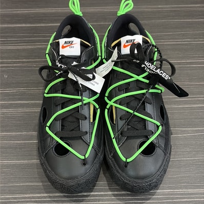 Off-White × Nike Blazer Low "Black and Electro Green"