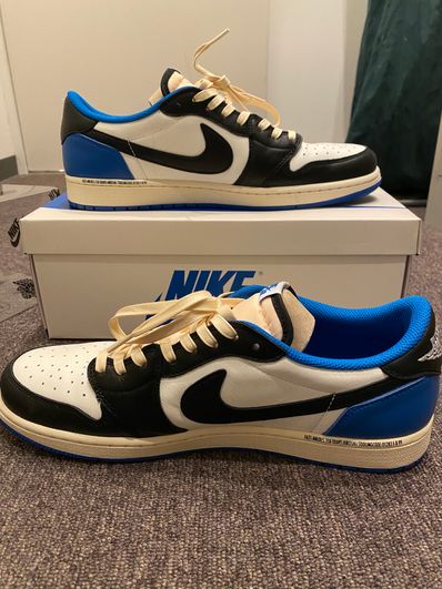Travis Scott × fragment design × Nike Air Jordan 1 Low OG SP "Military Blue"