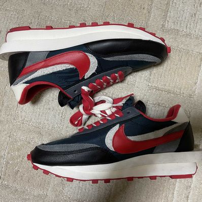 UNDERCOVER × sacai × Nike LD Waffle "Midnight Spruce/Pale Ivory-Dark Grey-University Red"