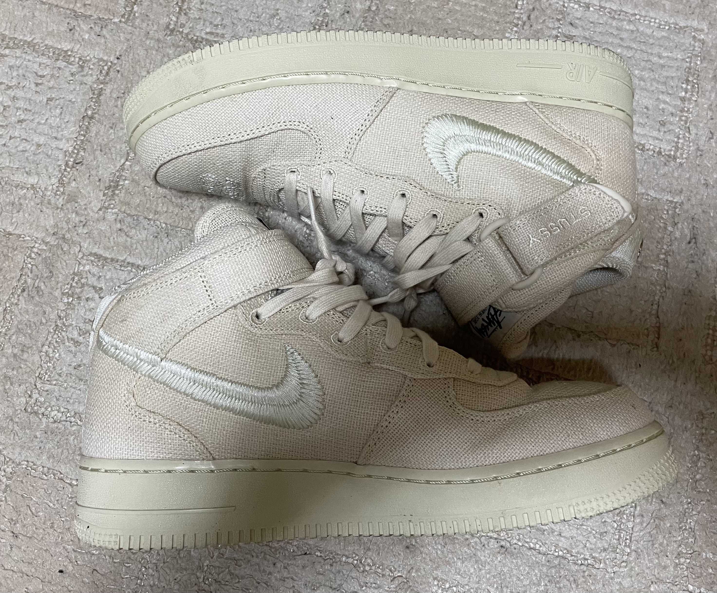 Stussy × Nike Air Force 1 Mid "Fossil Stone"