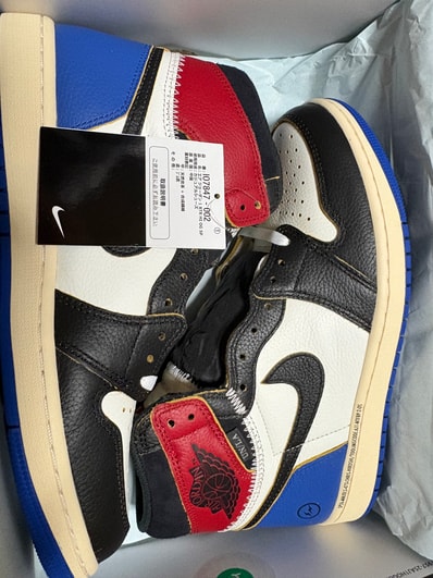 fragment design × UNION × Nike Air Jordan 1 High OG "Black/Varsity Red"