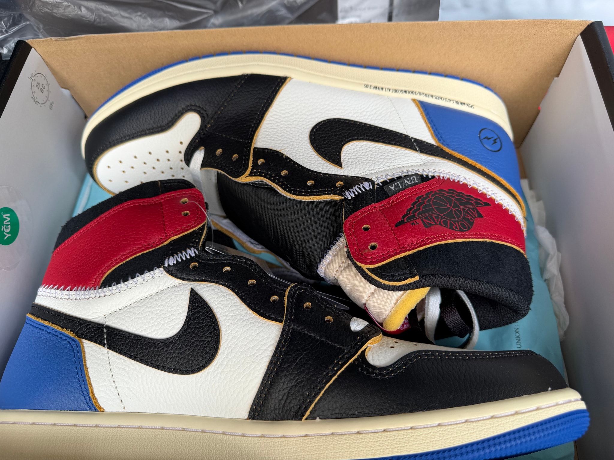 fragment design × UNION × Nike Air Jordan 1 High OG "Black/Varsity Red"