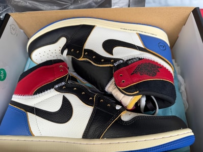 fragment design × UNION × Nike Air Jordan 1 High OG "Black/Varsity Red"