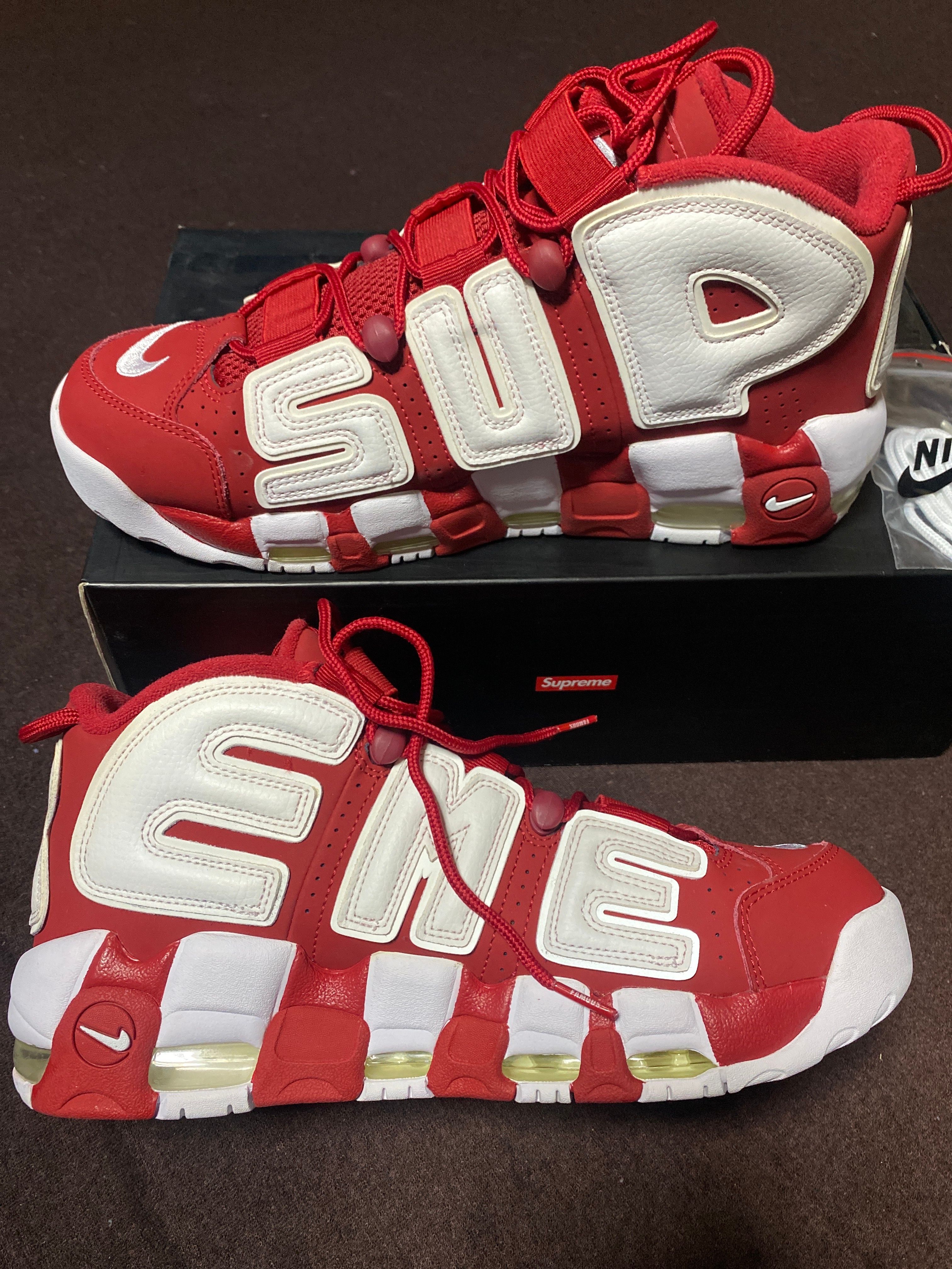 Supreme × Nike Air More Uptempo "White/Red"