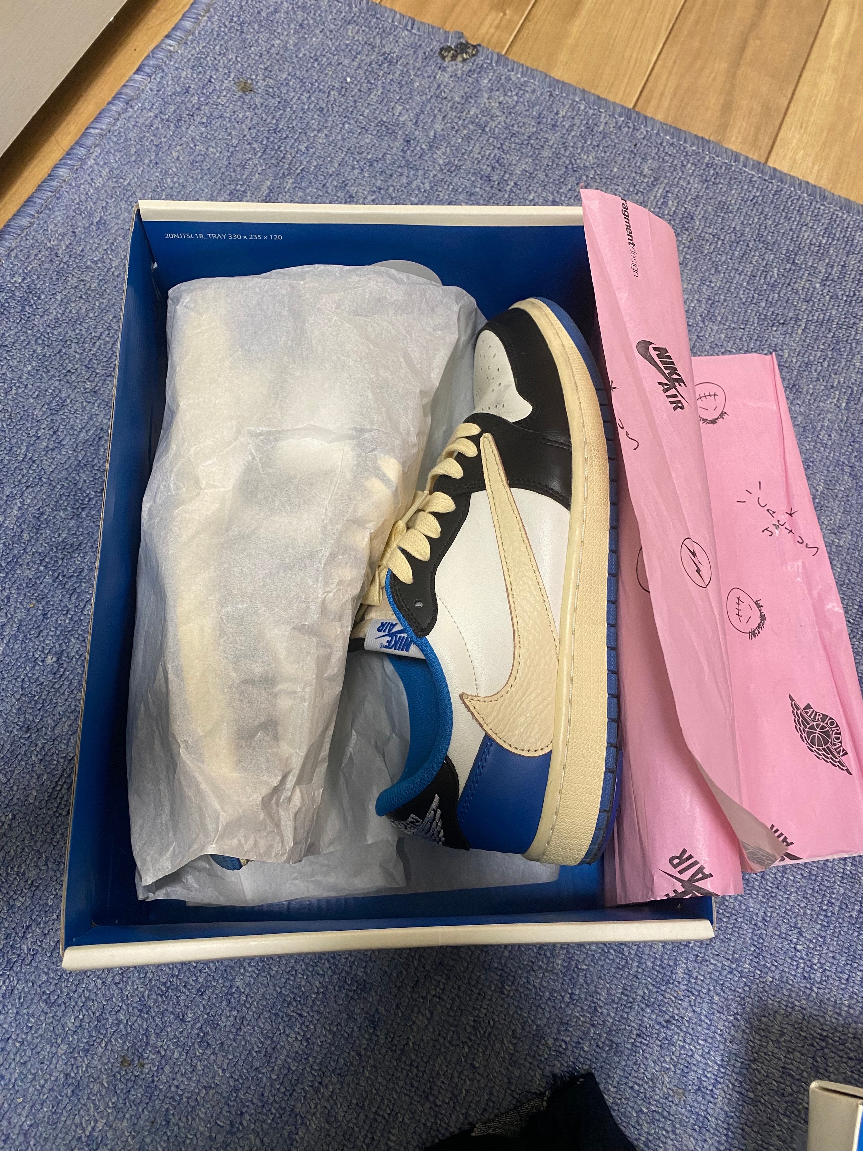 Travis Scott × fragment design × Nike Air Jordan 1 Low OG SP "Military Blue"