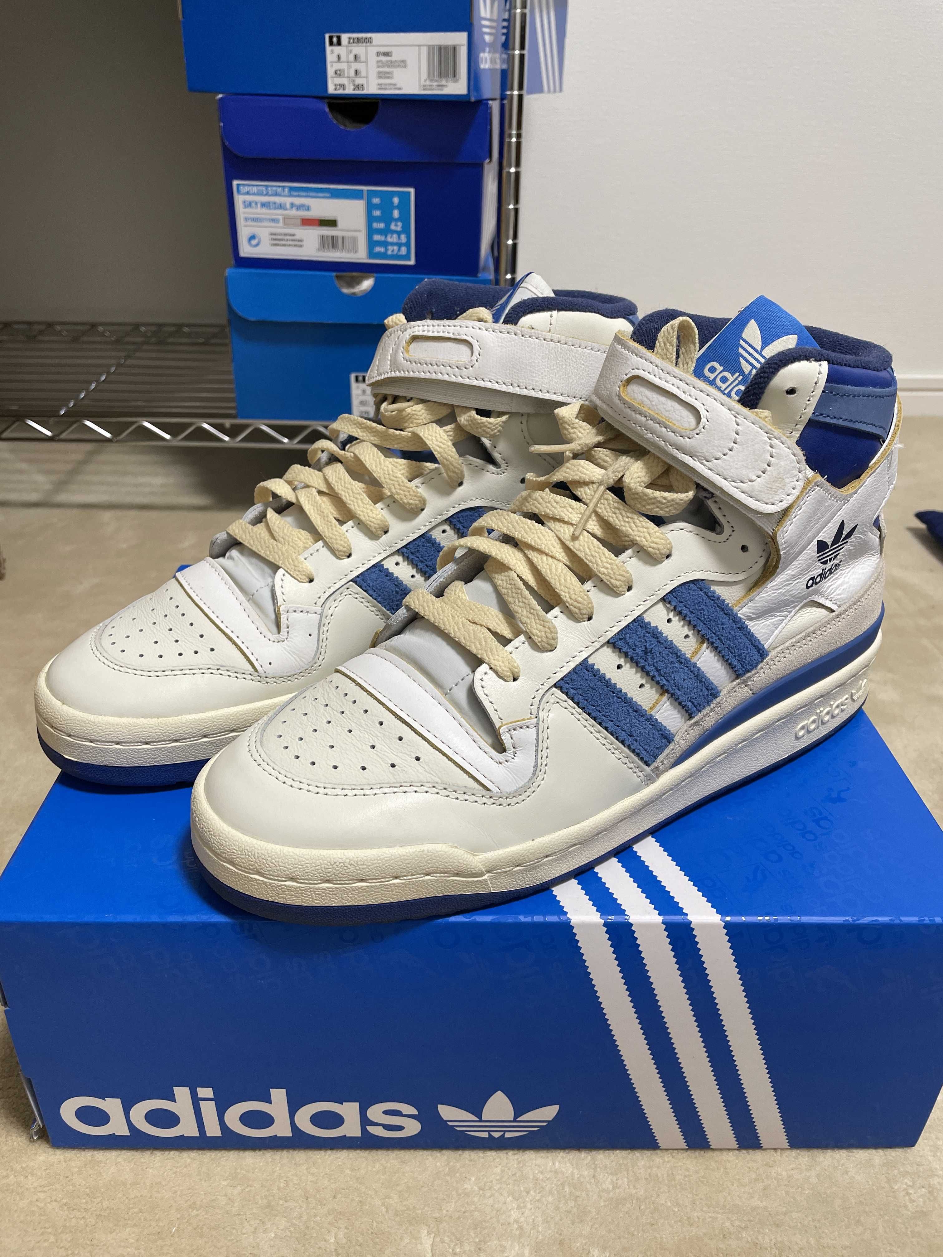 adidas Forum 84 High Blue Thread "Off White-Bright Blue/Footwear White"
