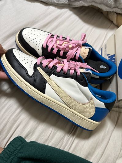 Travis Scott × fragment design × Nike Air Jordan 1 Low OG SP "Military Blue"