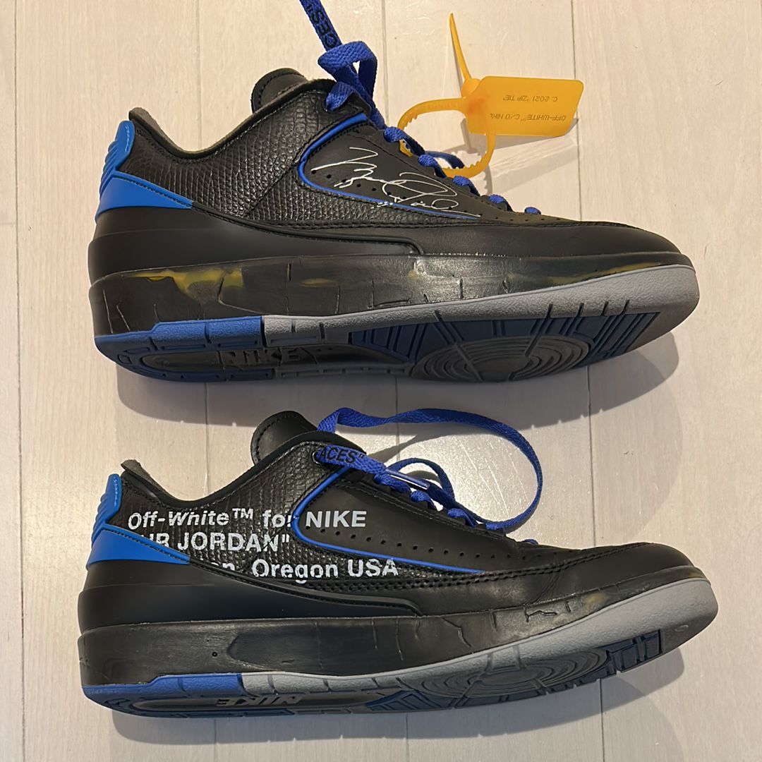 Off-White × Nike Air Jordan 2 Low "Black and Varsity Royal"