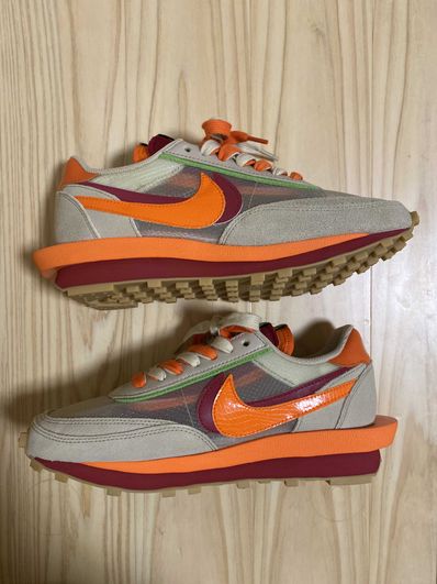 CLOT × Sacai × Nike LD Waffle "Orange Blaze"