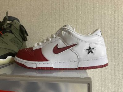 Supreme × Nike Dunk Low "Varsity Red/White"