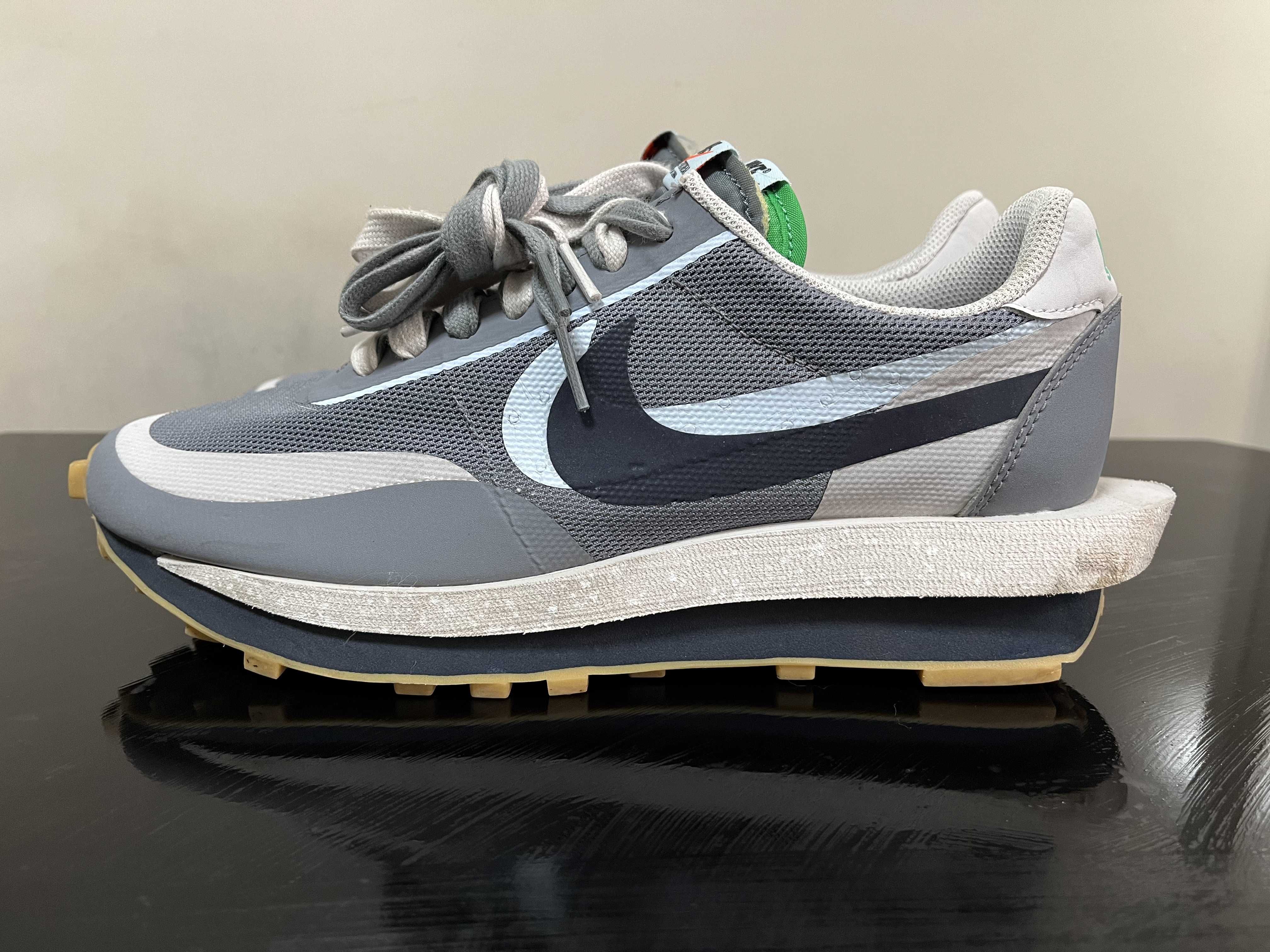 CLOT × Sacai × Nike LD Waffle "Grey Obsidian/Cool Grey"