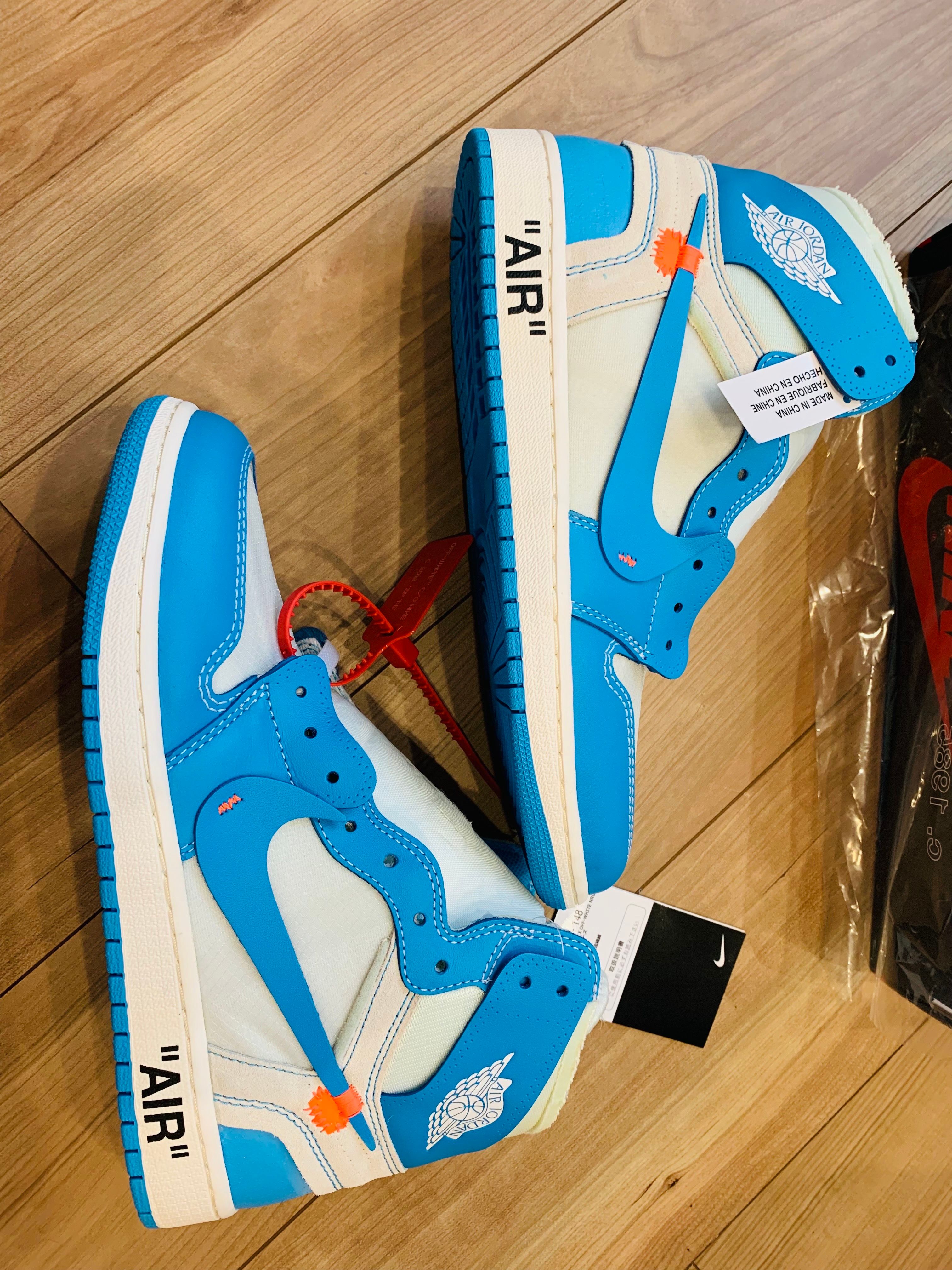 Off-White × Nike Air Jordan 1 High UNC "White/Dark Powder Blue"