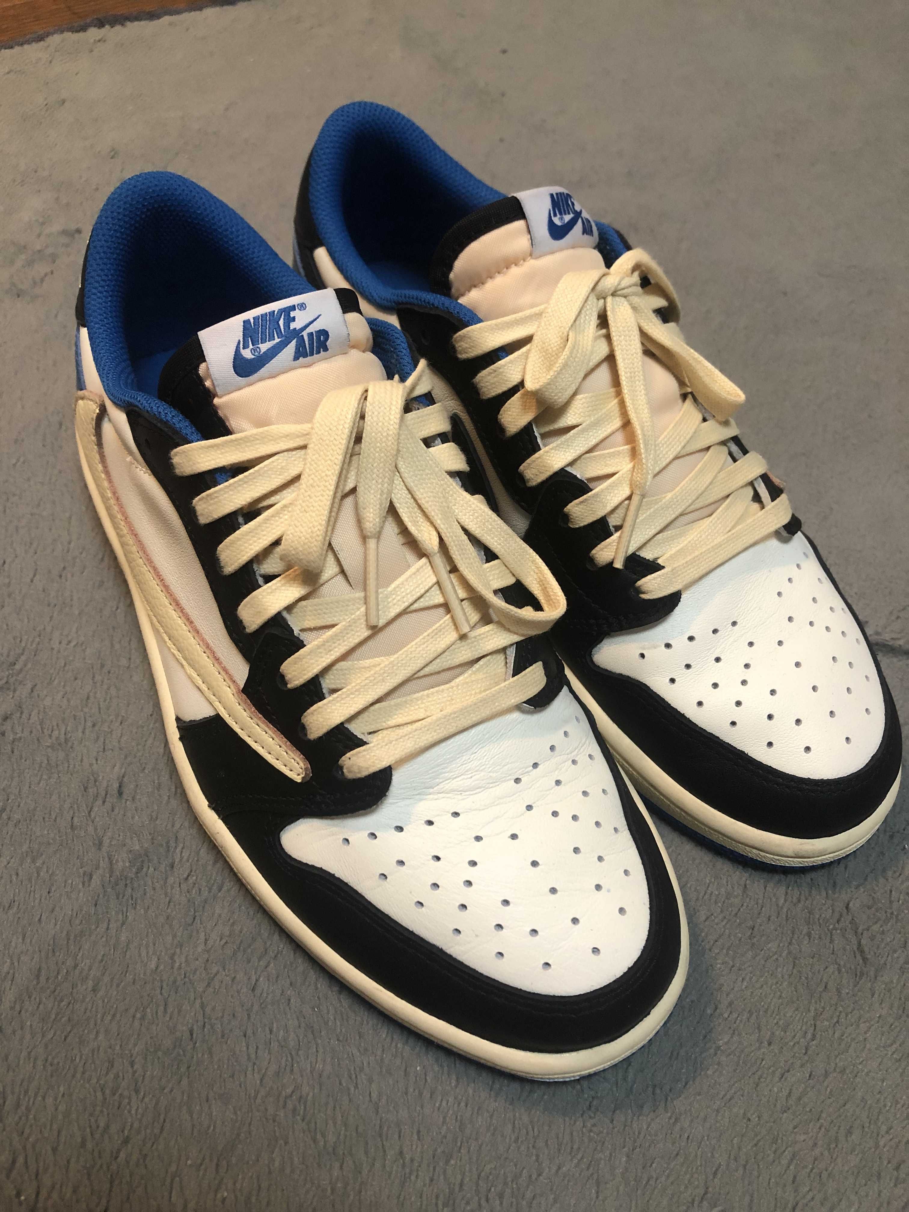 Travis Scott × fragment design × Nike Air Jordan 1 Low OG SP "Military Blue"