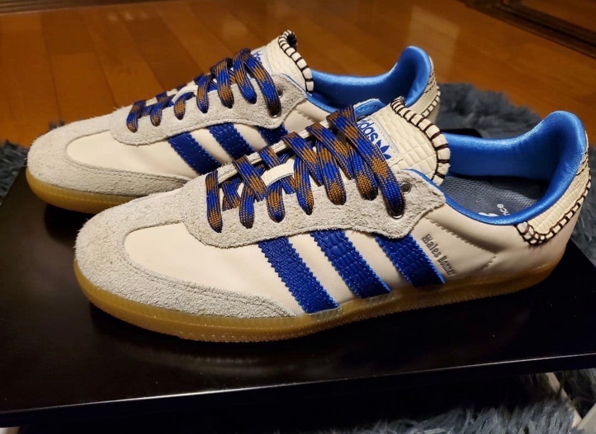 Wales Bonner × adidas Nylon Samba "Wonder Clay/Team Royal Blue/Wonder White"