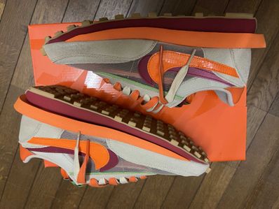 CLOT × Sacai × Nike LD Waffle "Orange Blaze"