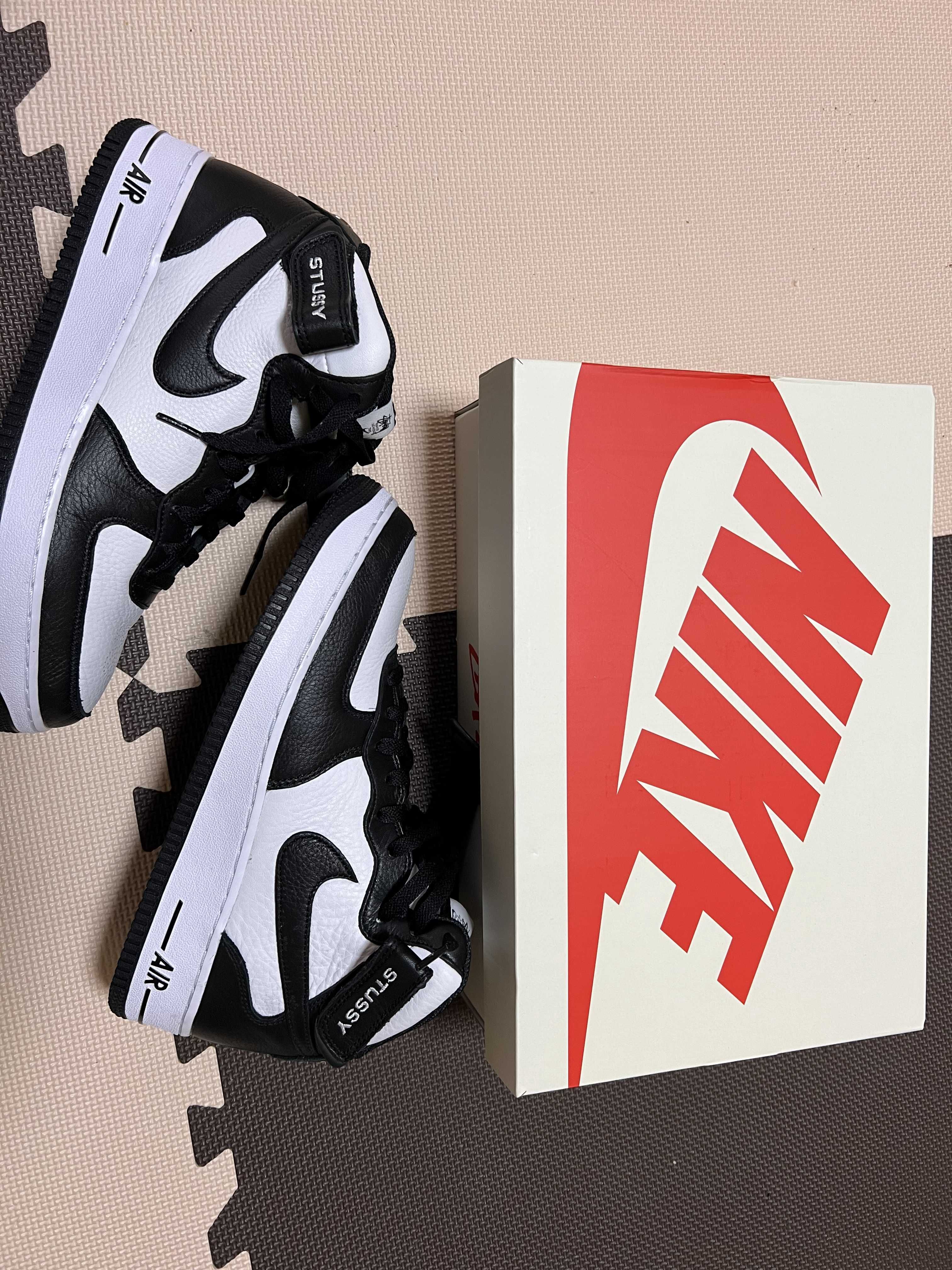 Stussy × Nike Air Force 1 Mid "Black and Light Bone"