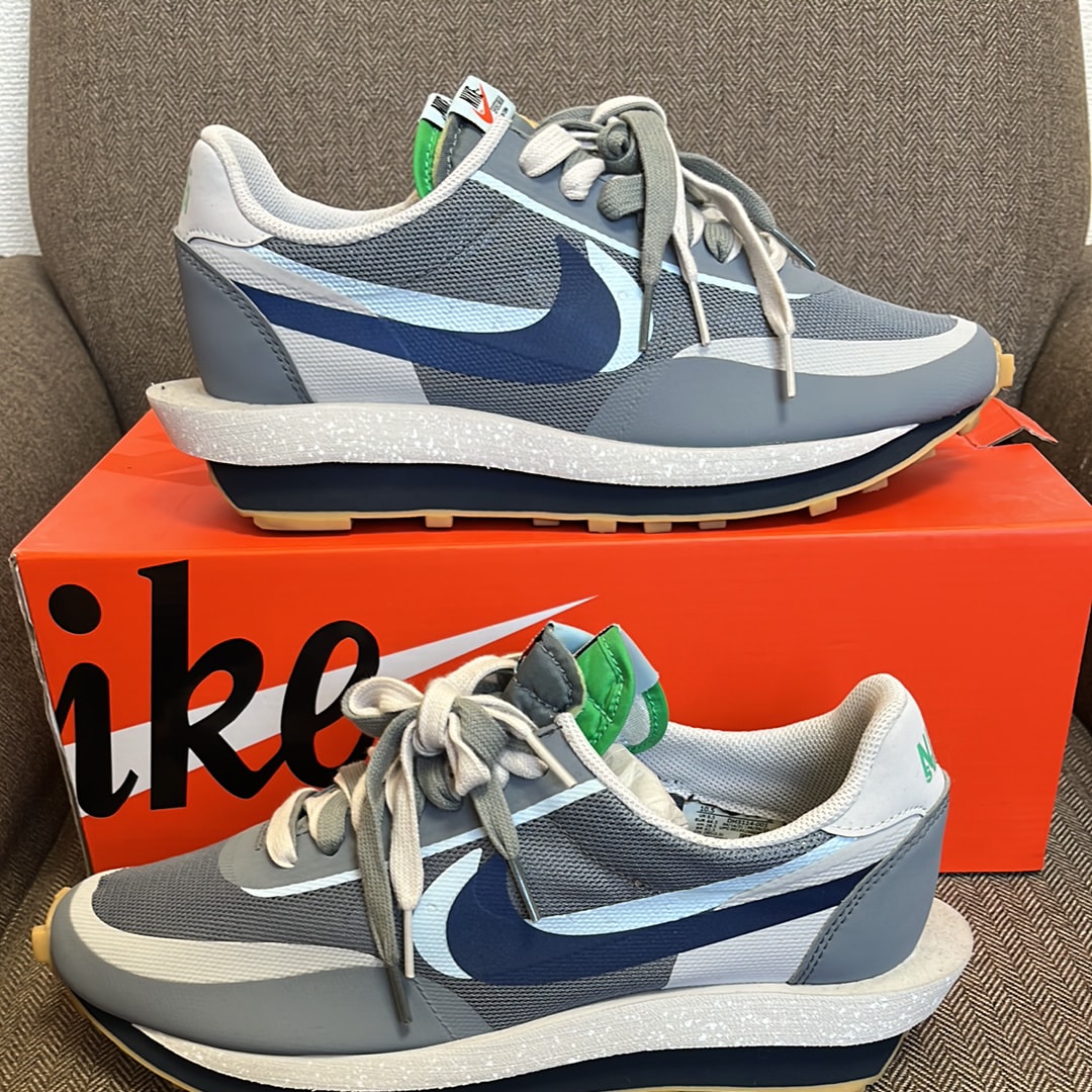 CLOT × Sacai × Nike LD Waffle "Grey Obsidian/Cool Grey"