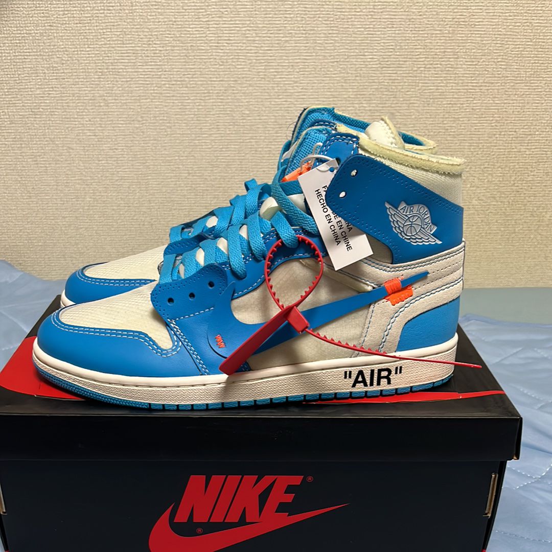 Off-White × Nike Air Jordan 1 High UNC "White/Dark Powder Blue"