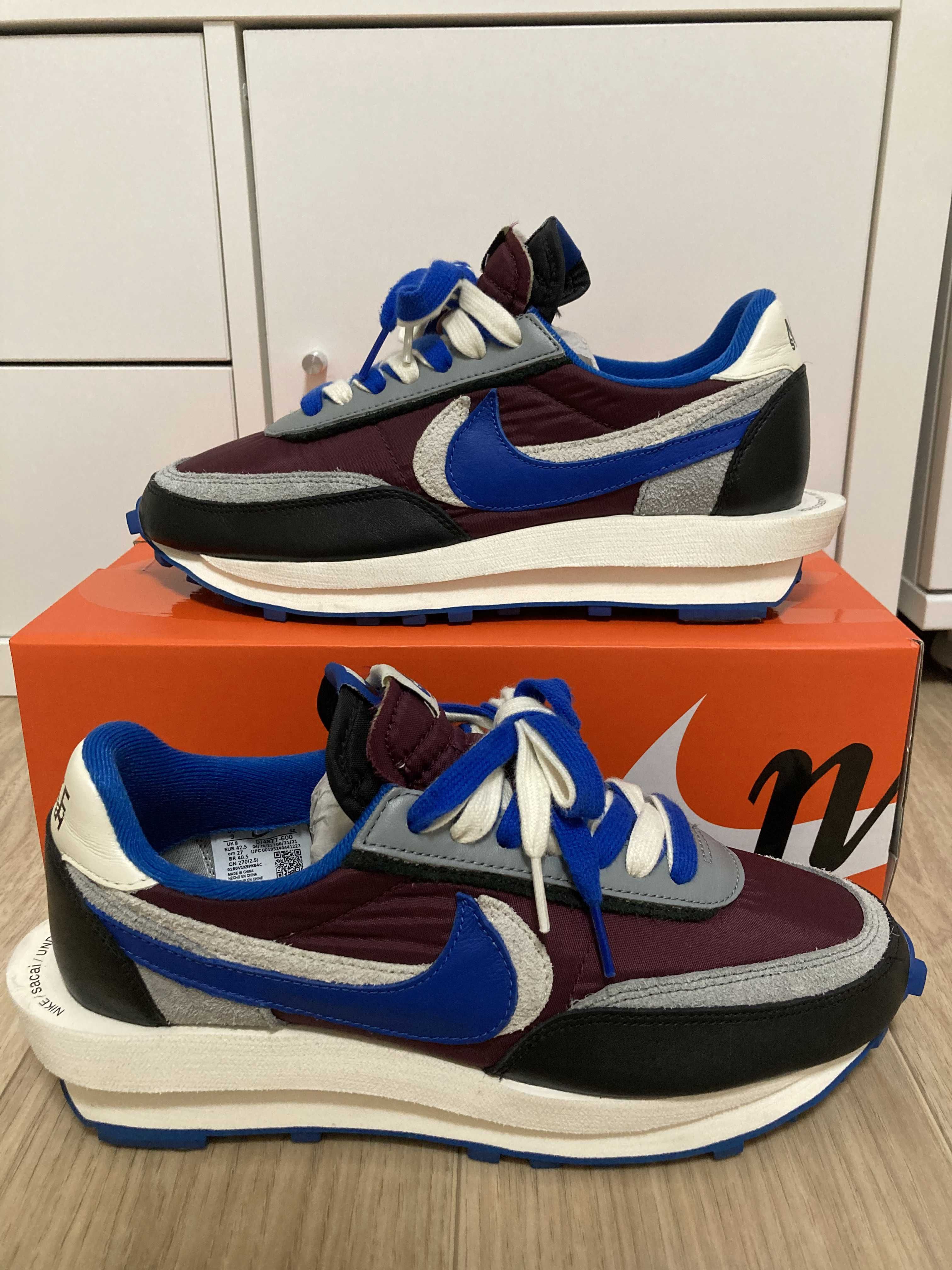 UNDERCOVER × sacai × Nike LD Waffle "Night Maroon/Pale Ivory-Ground Grey-Team Royal"