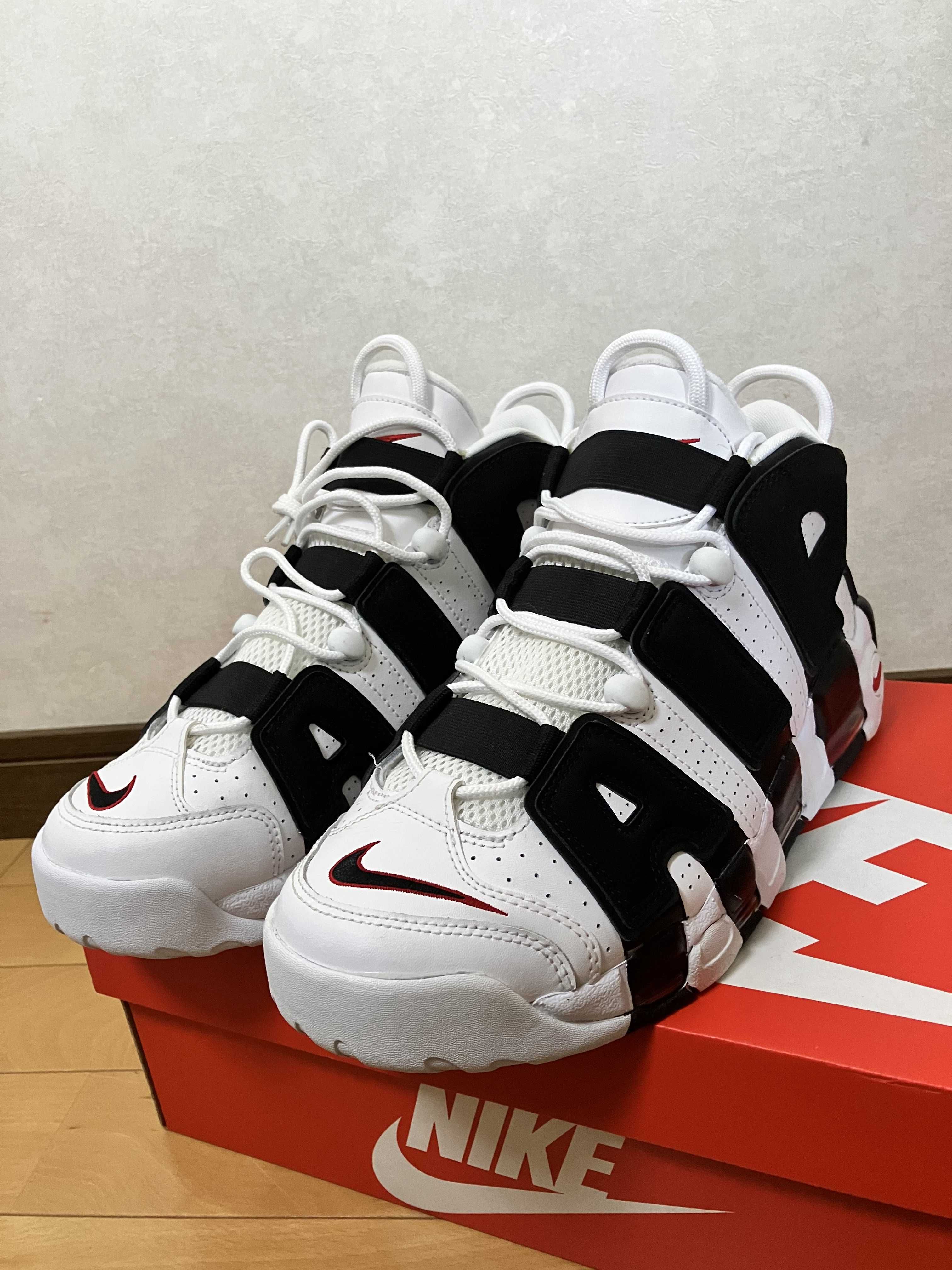 NIKE AIR MORE UPTEMPO "WHITE/BLACK/UNIVERSITY RED"(2020)
