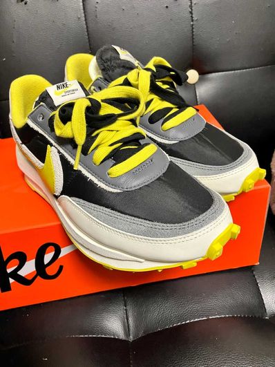 UNDERCOVER × sacai × Nike LD Waffle "Black/Sail-Dark Grey-Bright Citron"