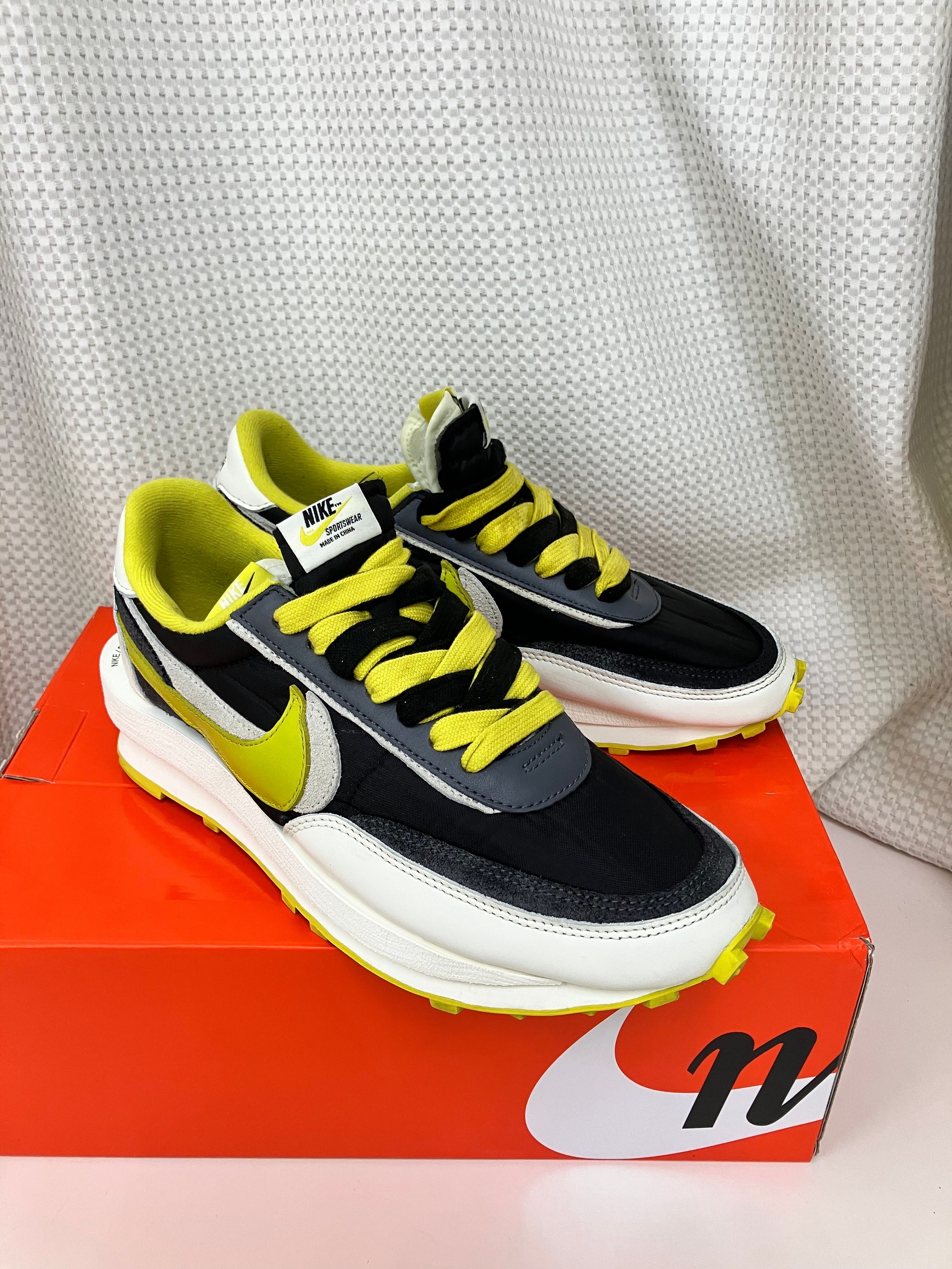UNDERCOVER × sacai × Nike LD Waffle "Black/Sail-Dark Grey-Bright Citron"