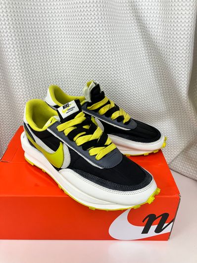 UNDERCOVER × sacai × Nike LD Waffle "Black/Sail-Dark Grey-Bright Citron"