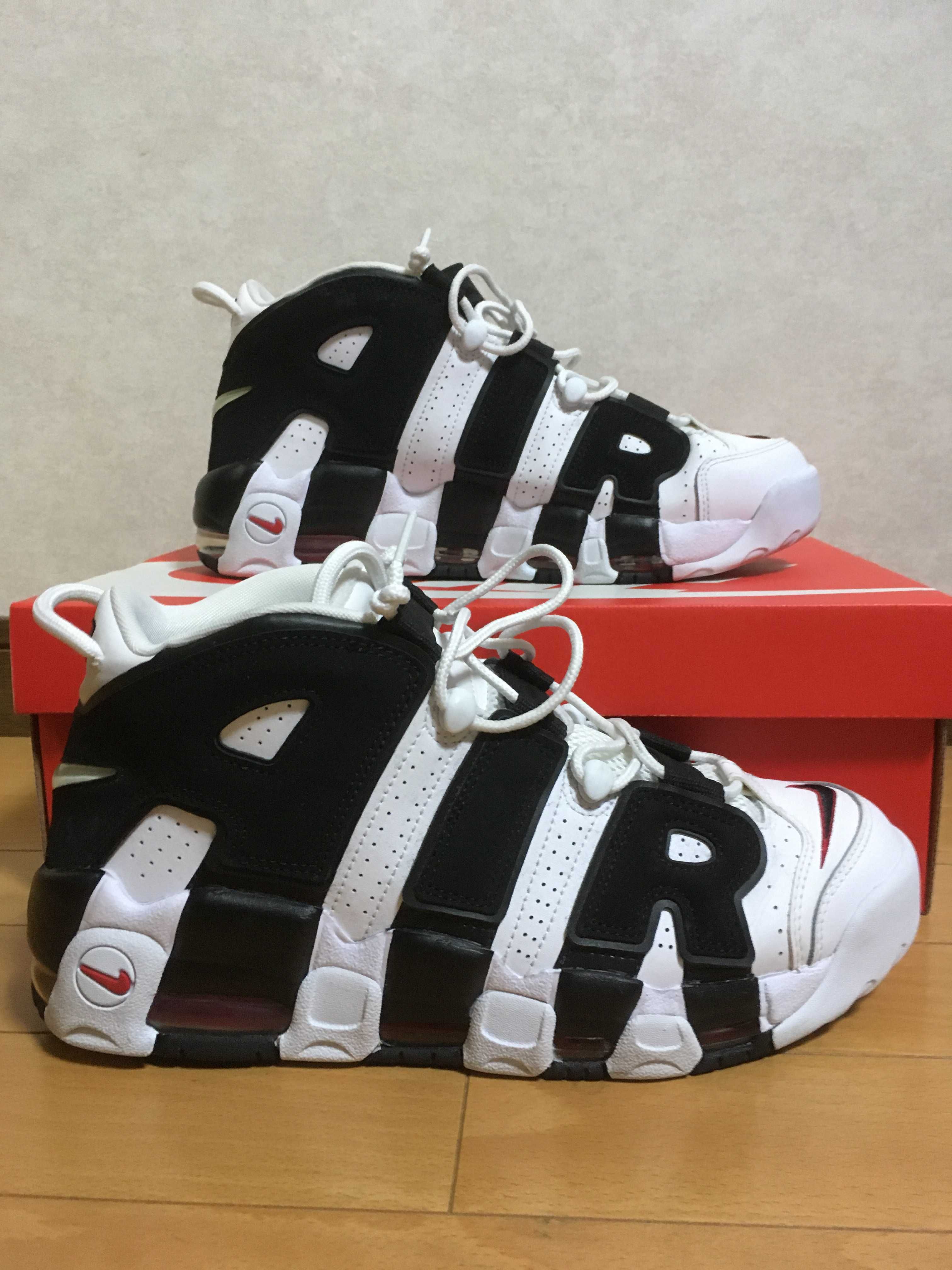 NIKE AIR MORE UPTEMPO "WHITE/BLACK/UNIVERSITY RED"(2020)