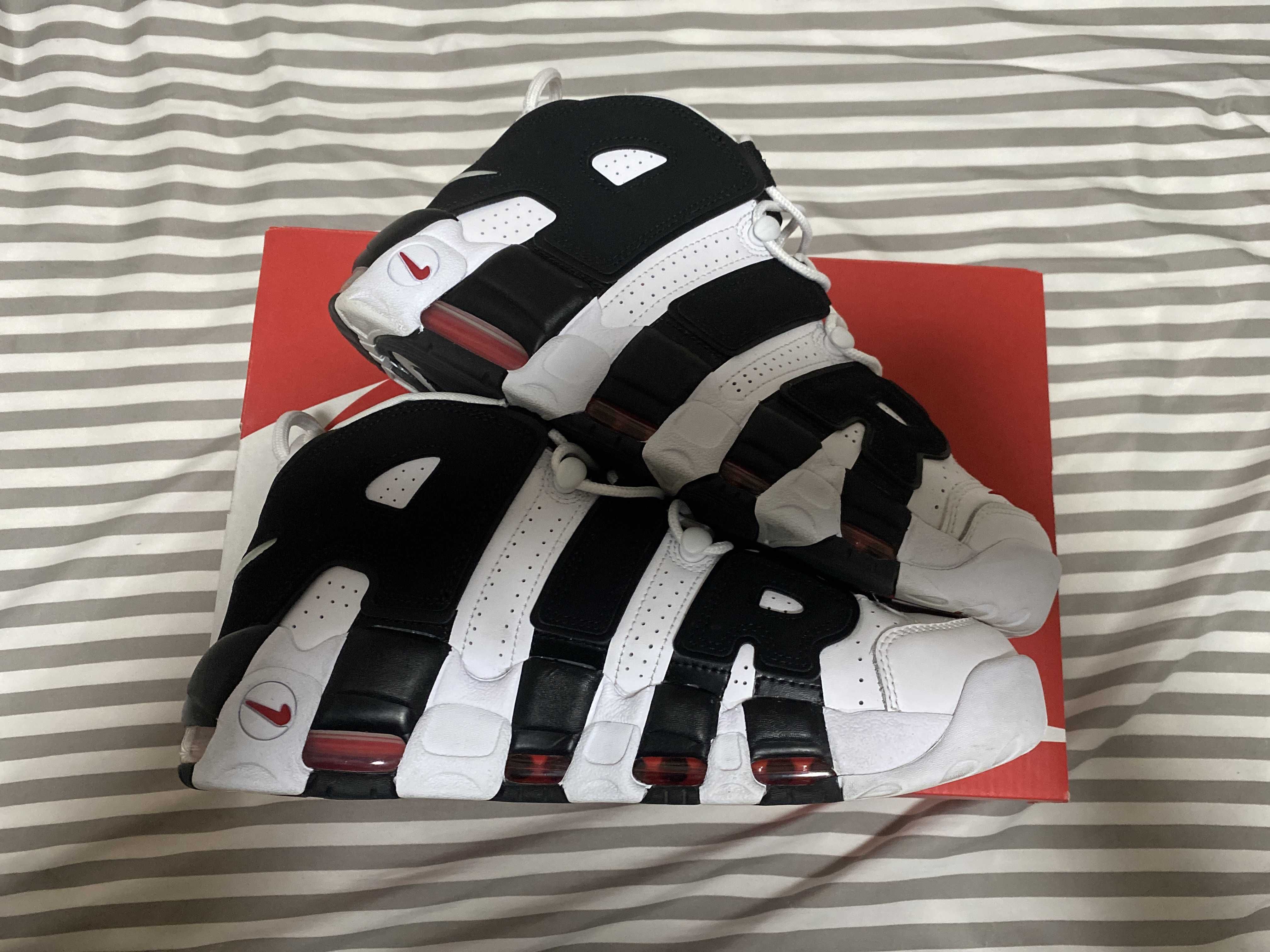 NIKE AIR MORE UPTEMPO "WHITE/BLACK/UNIVERSITY RED"(2020)