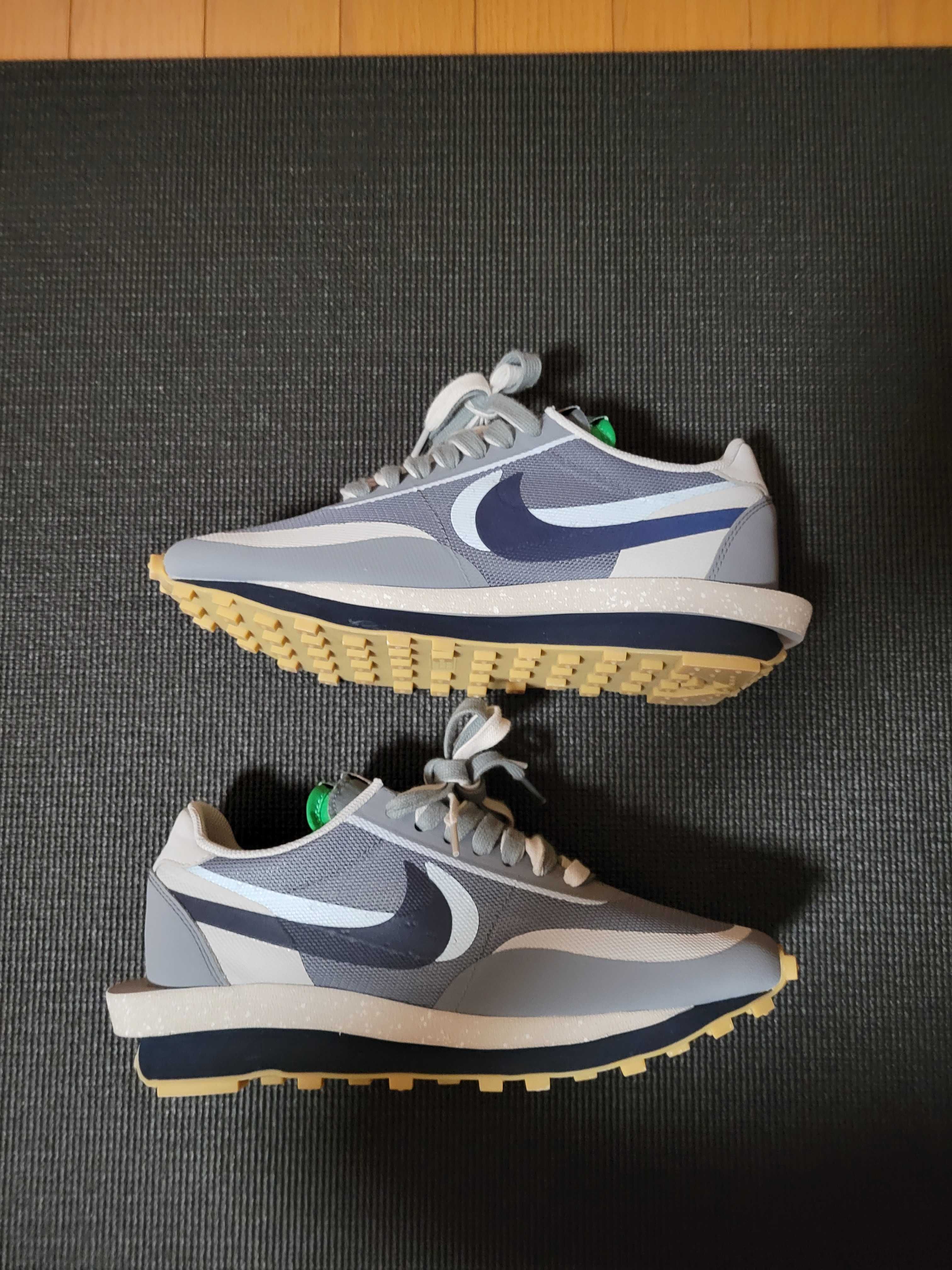 CLOT × Sacai × Nike LD Waffle "Grey Obsidian/Cool Grey"
