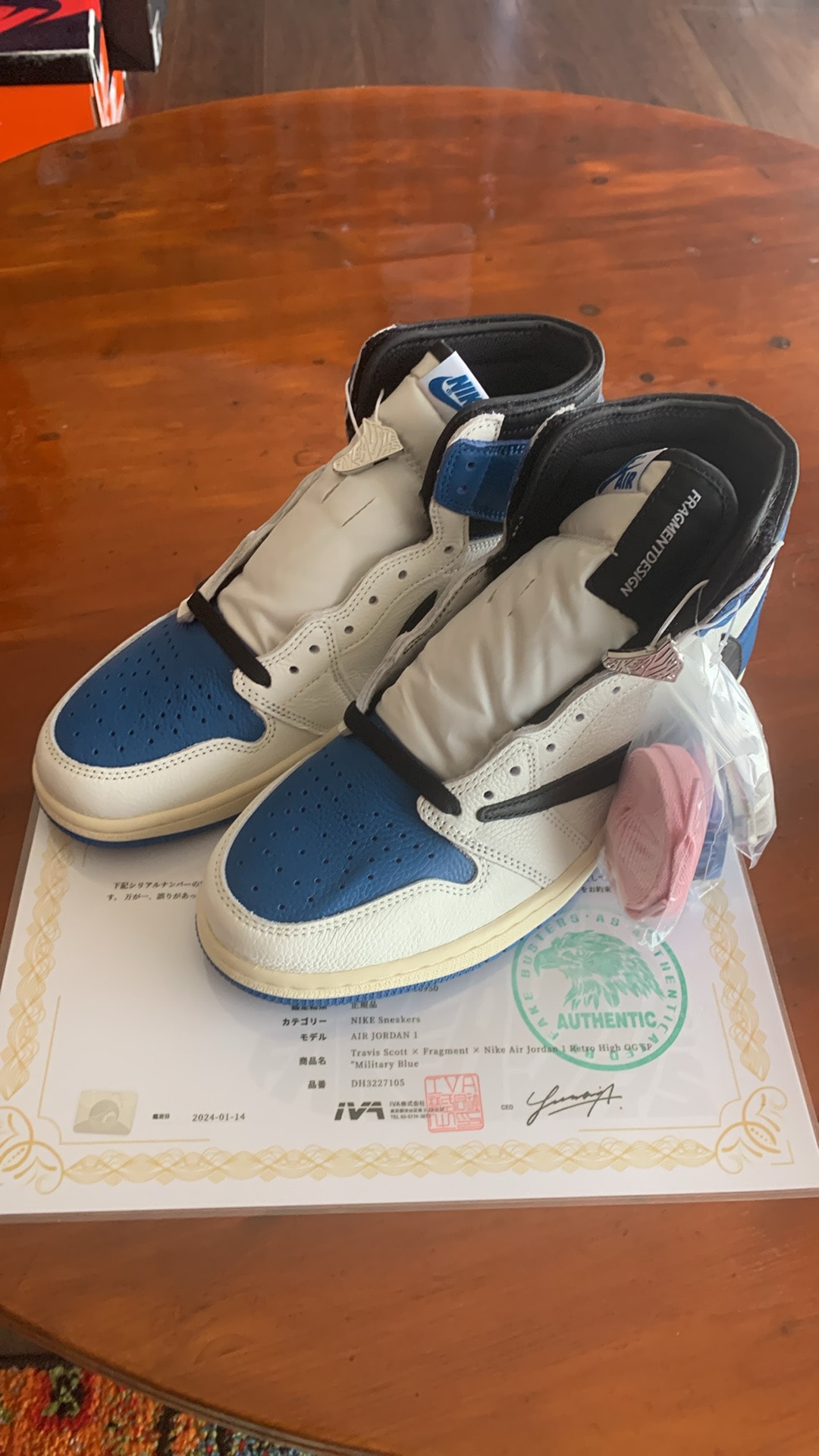 Travis Scott × fragment design × Nike Air Jordan 1 Retro High OG SP "Military Blue"