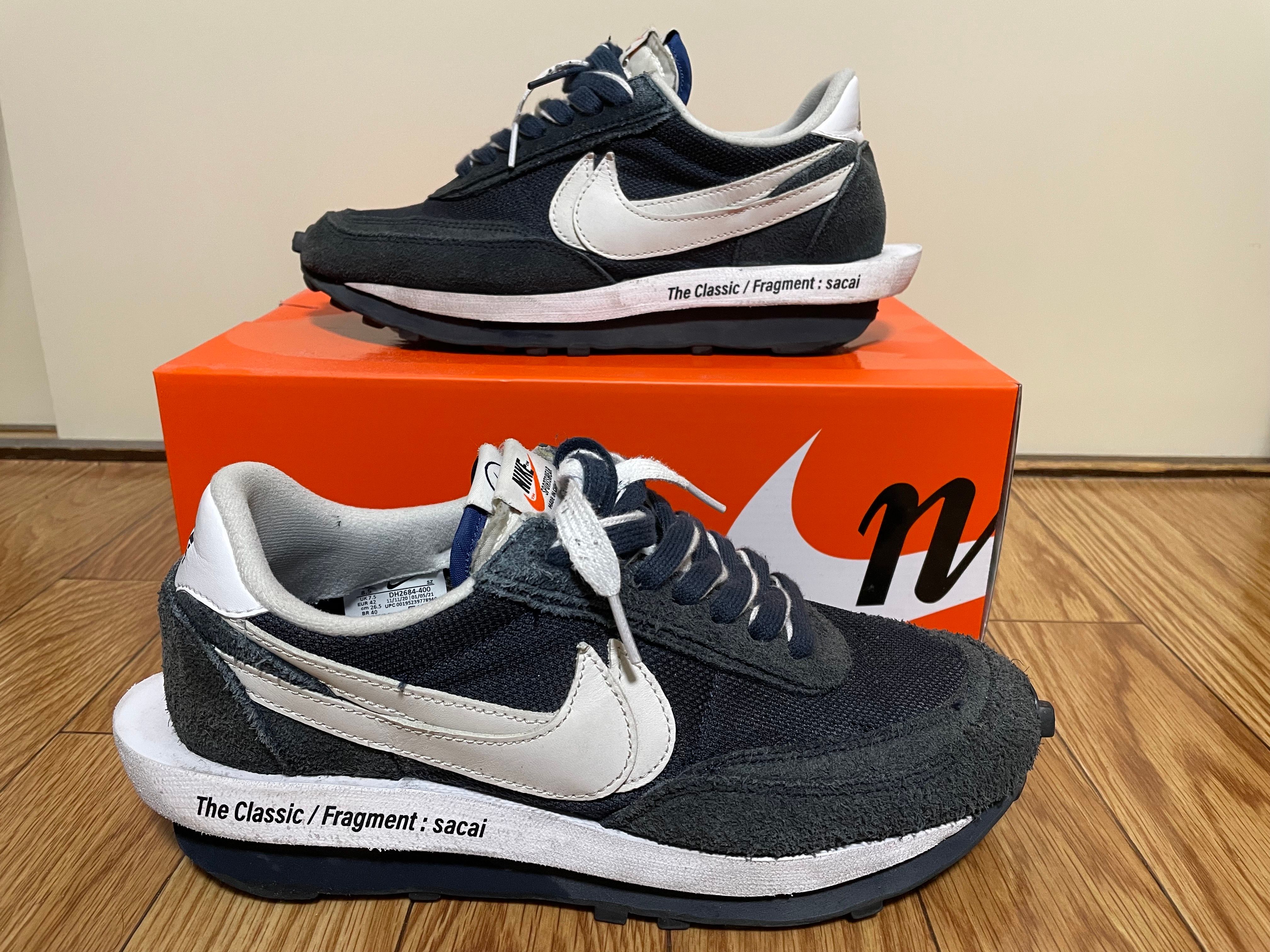 Fragment × sacai × Nike LD Waffle "Blackended Blue"