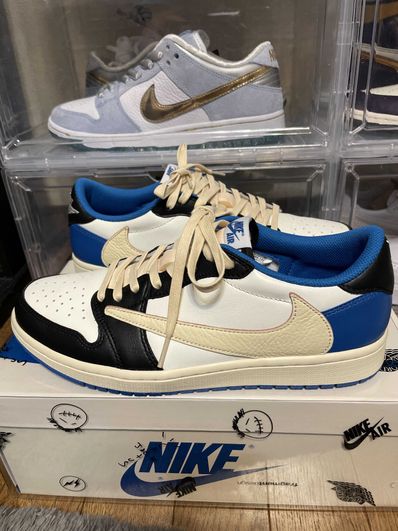 Travis Scott × fragment design × Nike Air Jordan 1 Low OG SP "Military Blue"